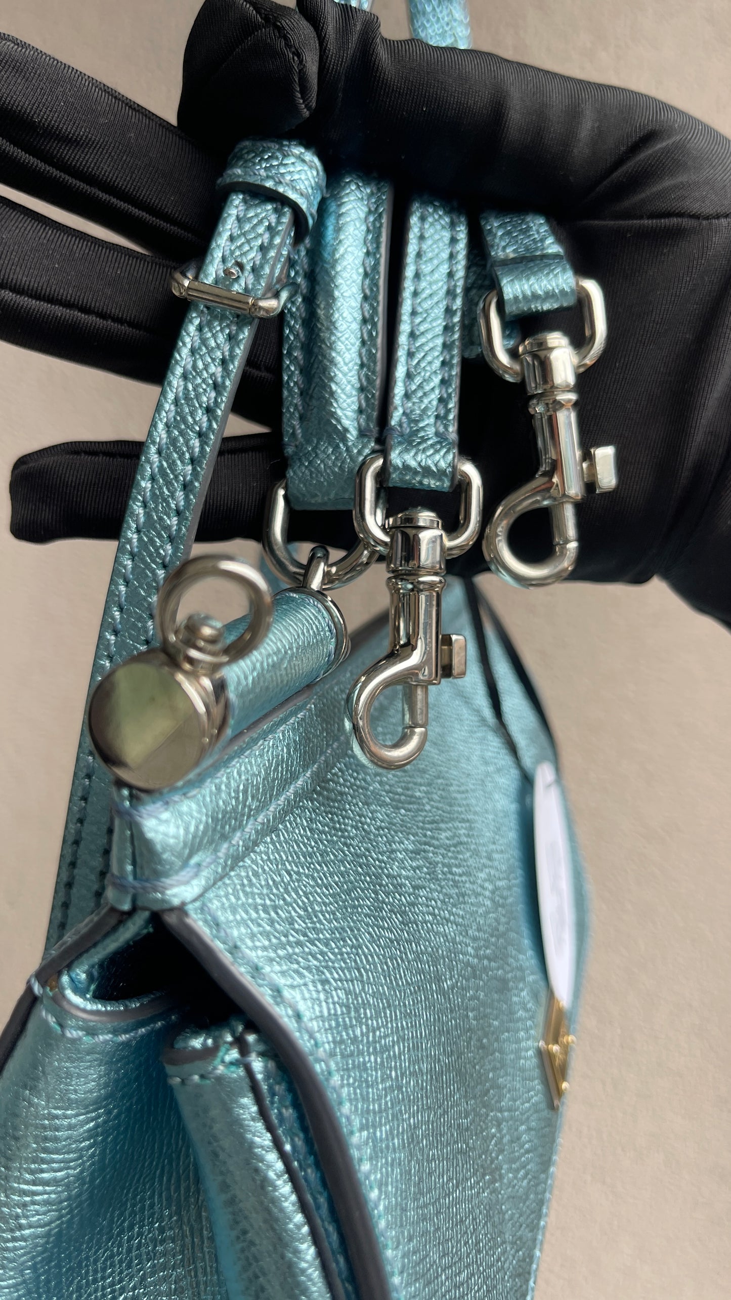 Dolce & Gabbana Mini Sicily Bag – Metallic Blue (8583207485500)