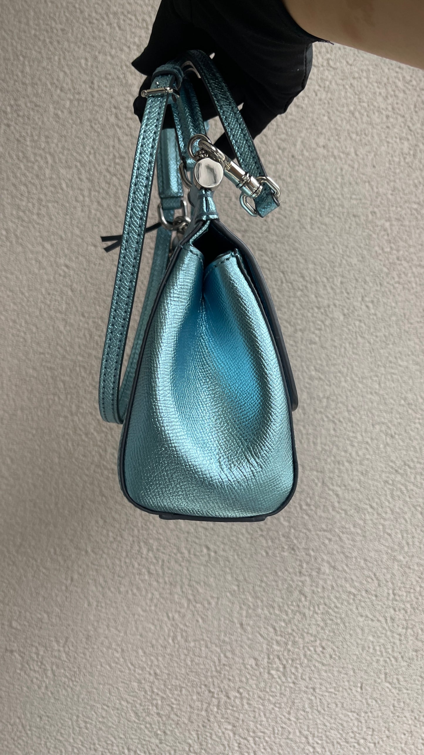 Dolce & Gabbana Mini Sicily Bag – Metallic Blue (8583207485500)