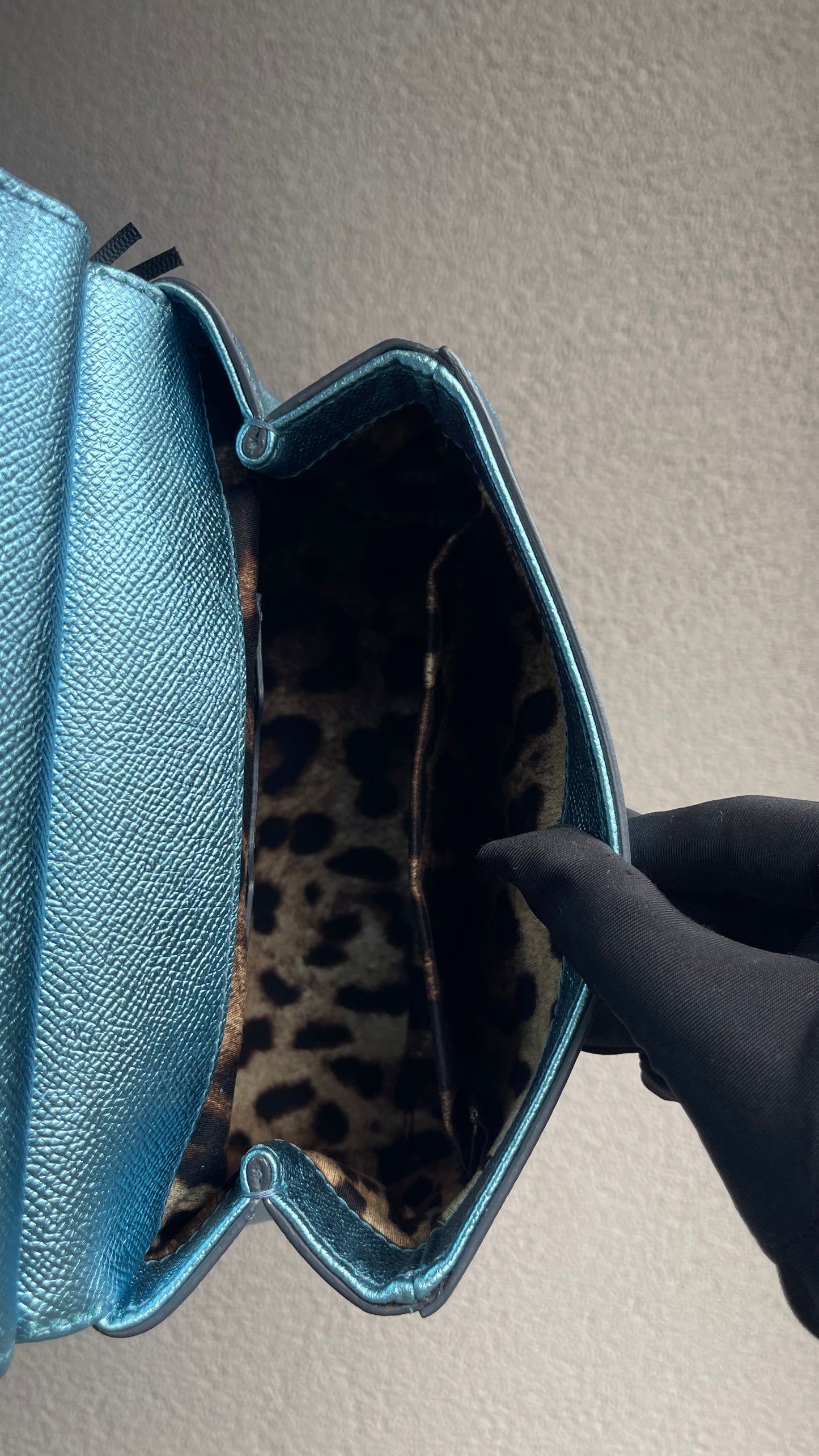 Dolce & Gabbana Mini Sicily Bag – Metallic Blue (8583207485500)