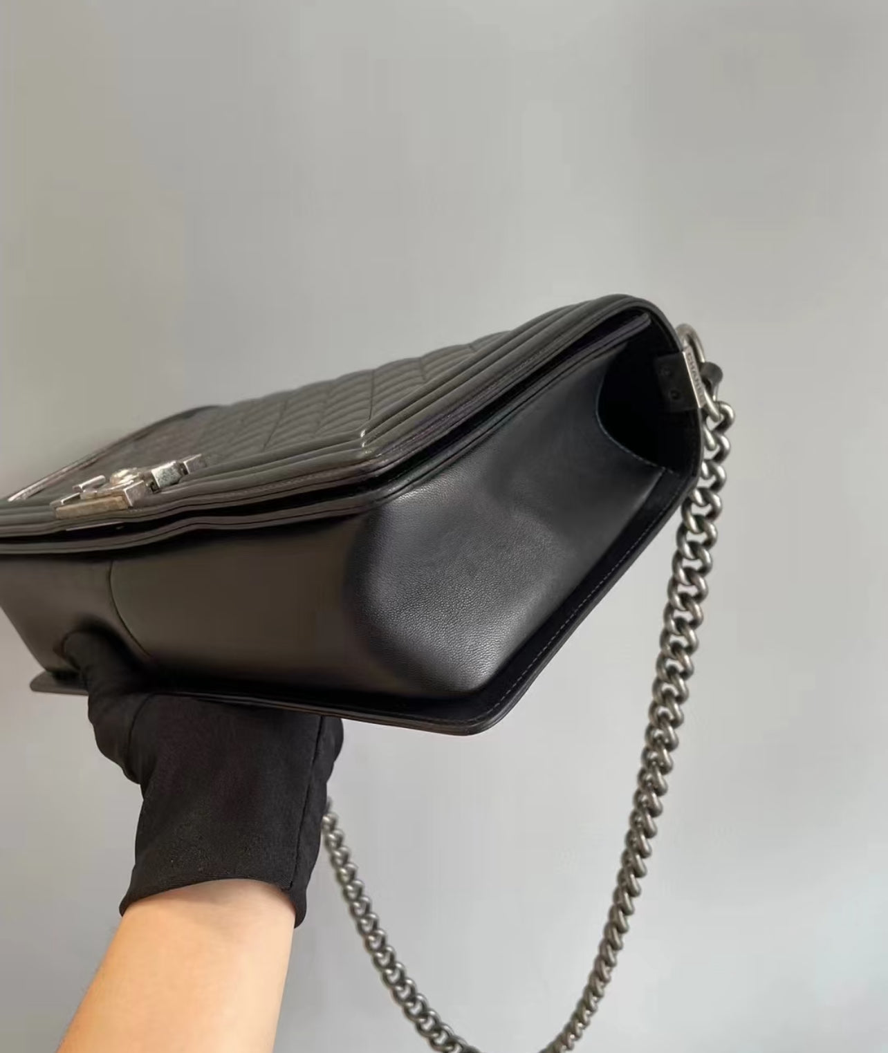 Chanel Black Quilted Leather Large Boy Bag (7970708488252)