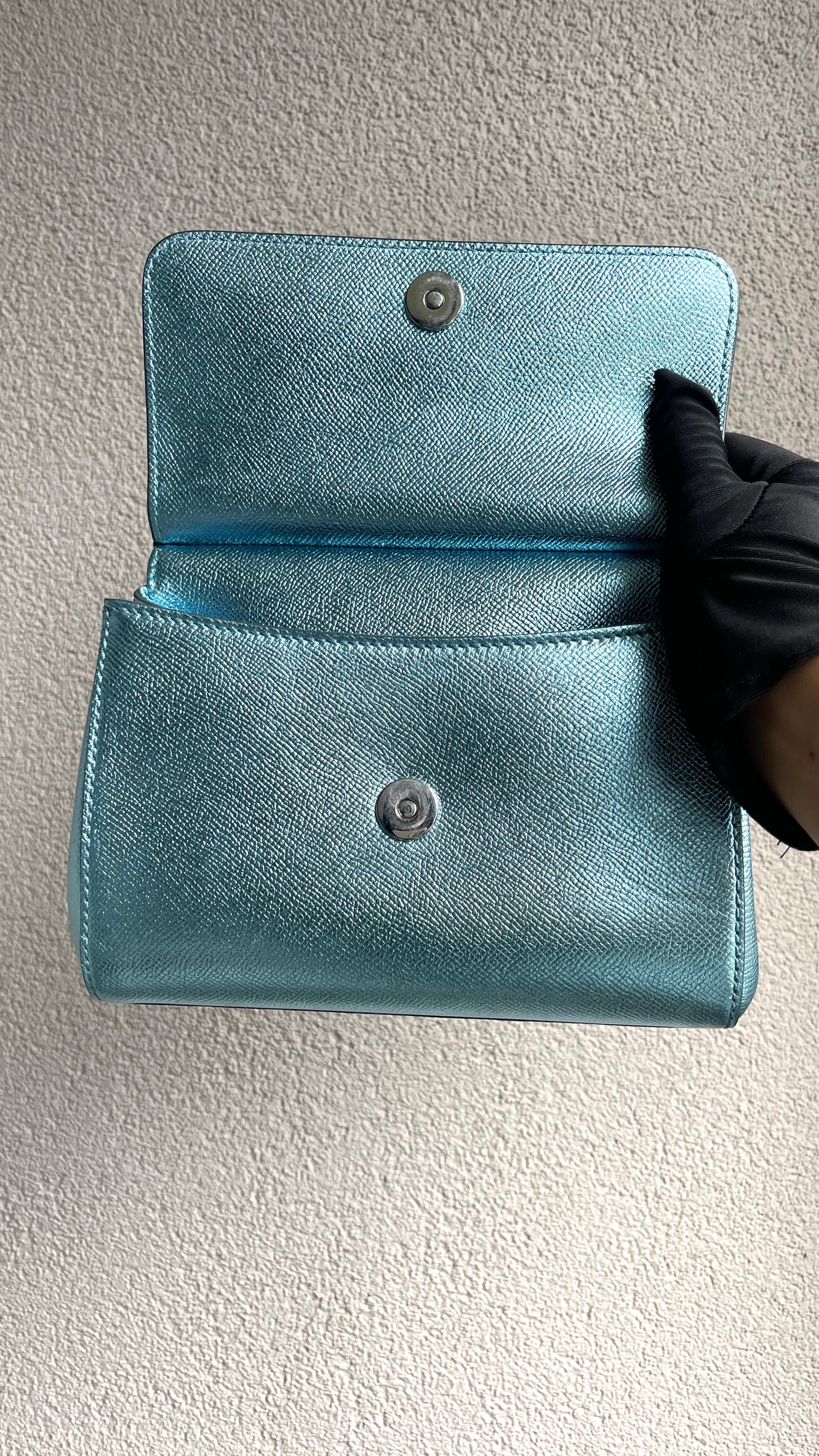 Dolce & Gabbana Mini Sicily Bag – Metallic Blue (8583207485500)