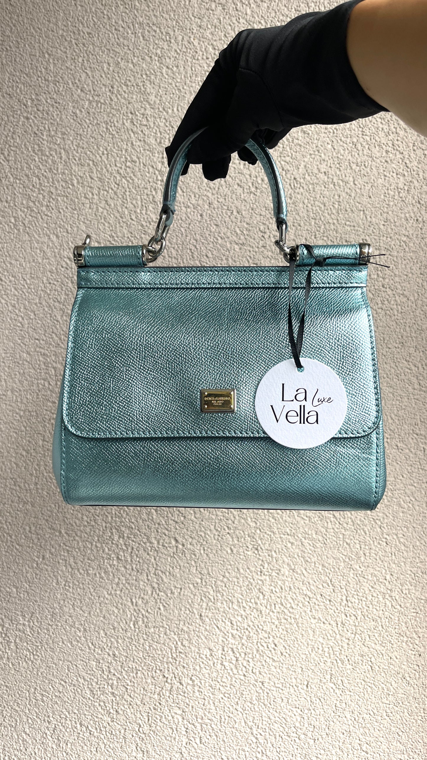 Dolce & Gabbana Mini Sicily Bag – Metallic Blue (8583207485500)