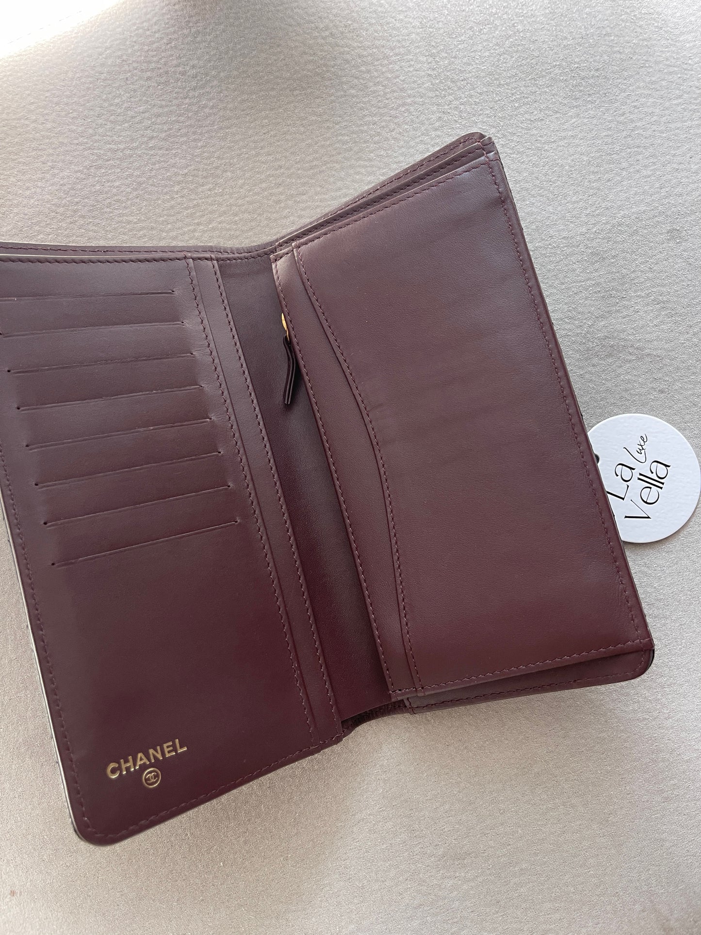 Chanel Black Quilted Caviar Yen Wallet (7967196184636)