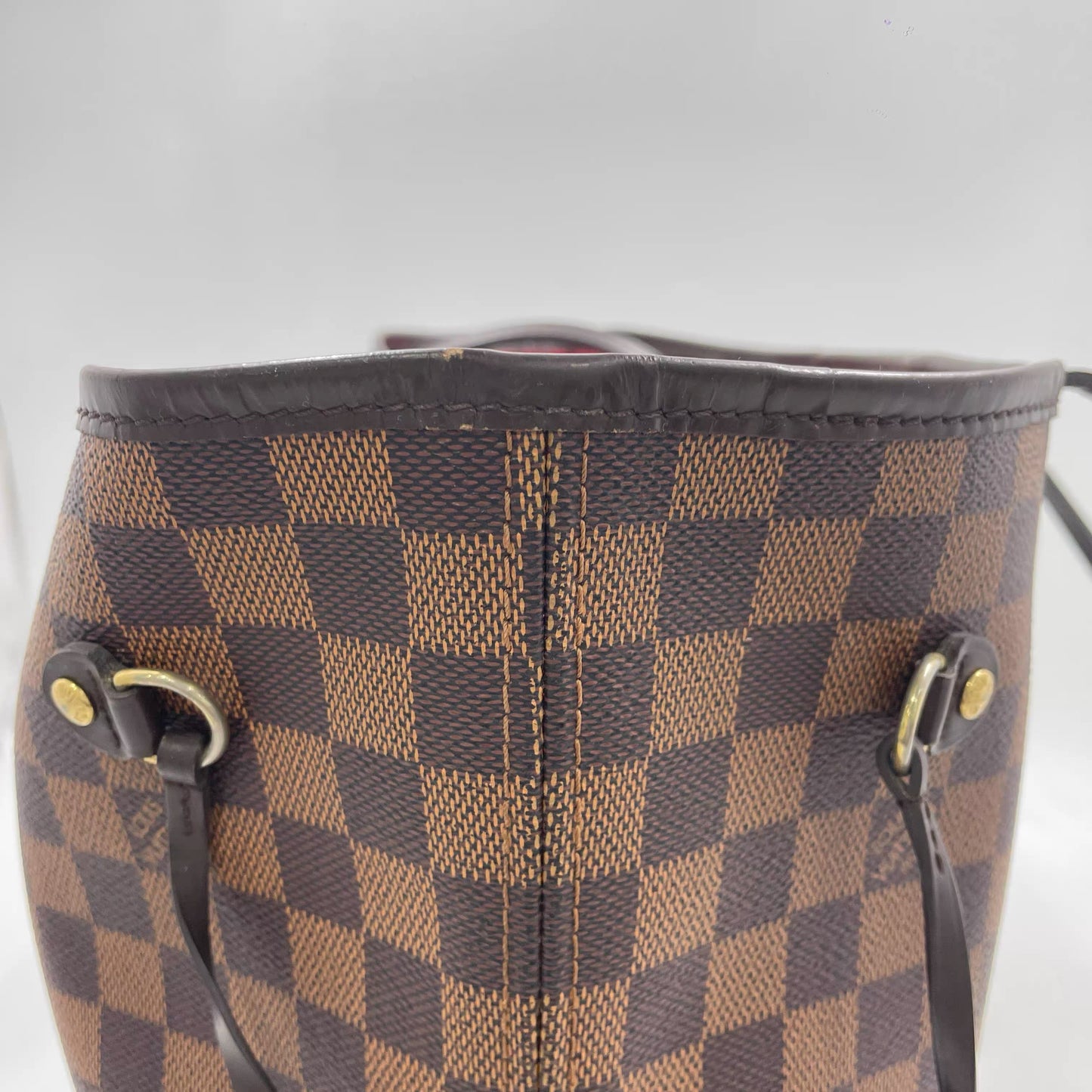 Louis Vuitton Neverfull MM – Damier Ebene Canvas (Red Interior) (8622904737852)