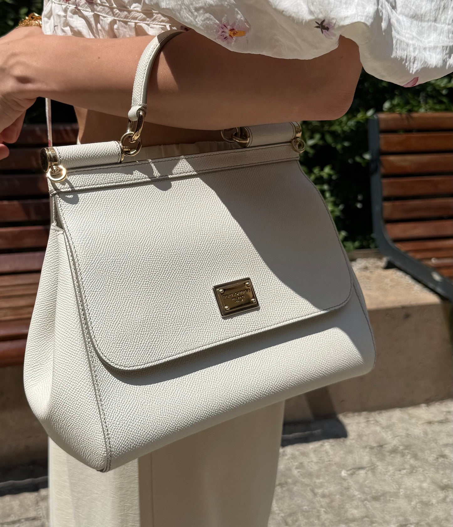 Dolce & Gabbana Medium Sicily Bag White (8369940365372)