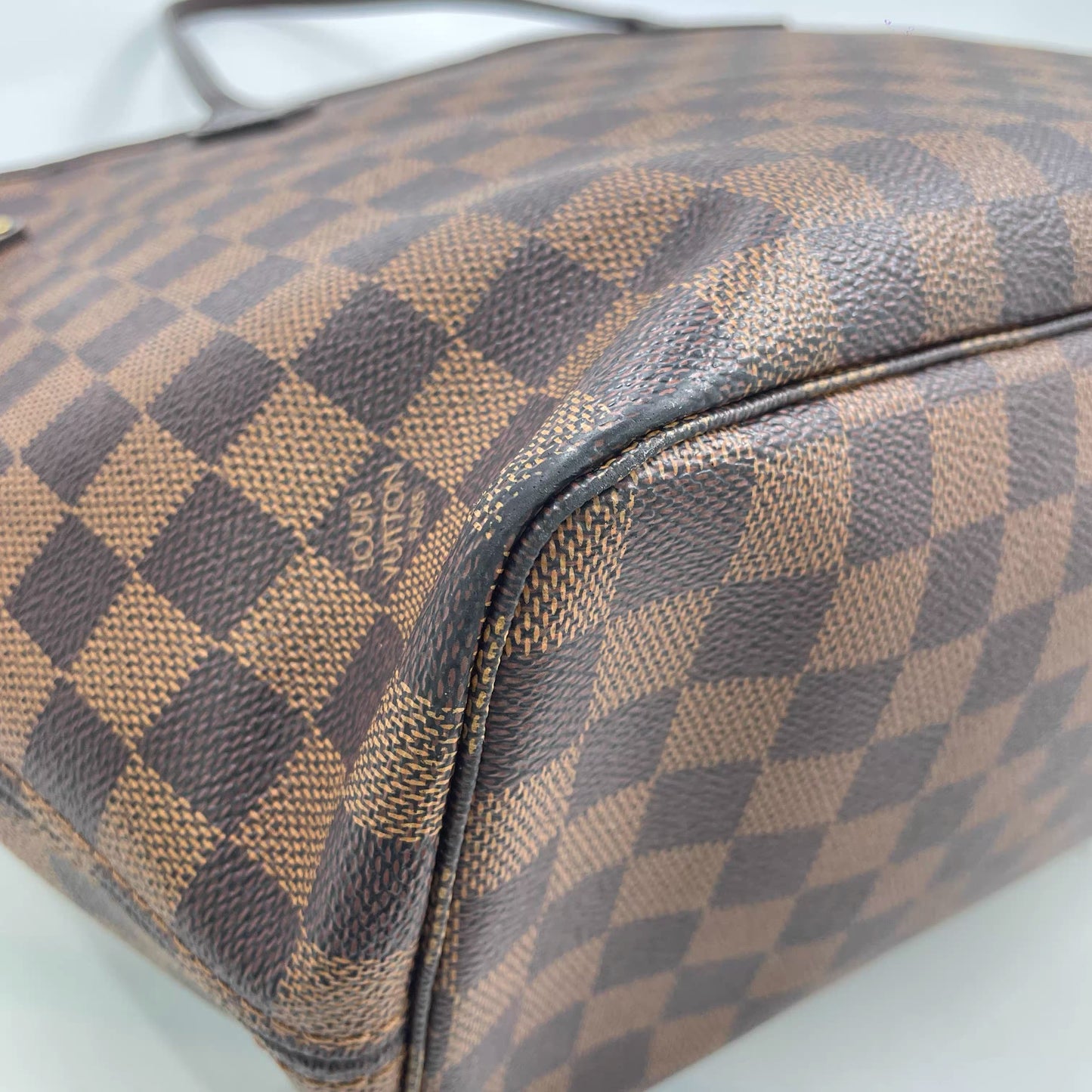 Louis Vuitton Neverfull MM – Damier Ebene Canvas (Red Interior) (8622904737852)
