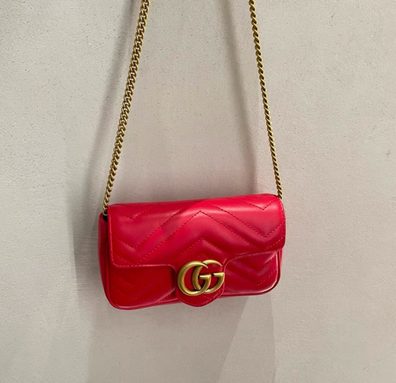 Gucci GG Marmont Super Mini Bag Red Brand New (8621944471612)