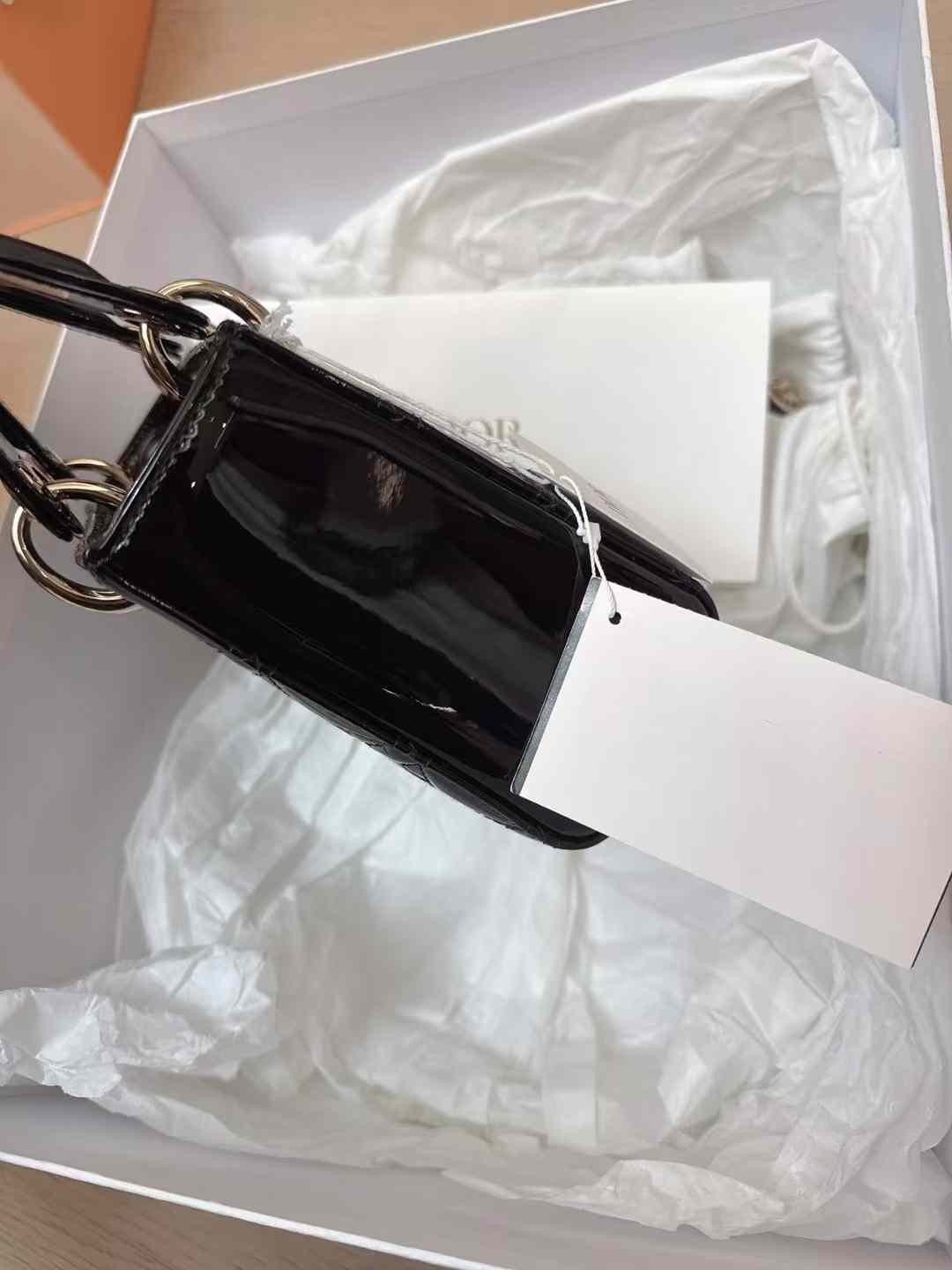 Lady Dior Black Patent Cannage Leather - Brand New (7879293730876)