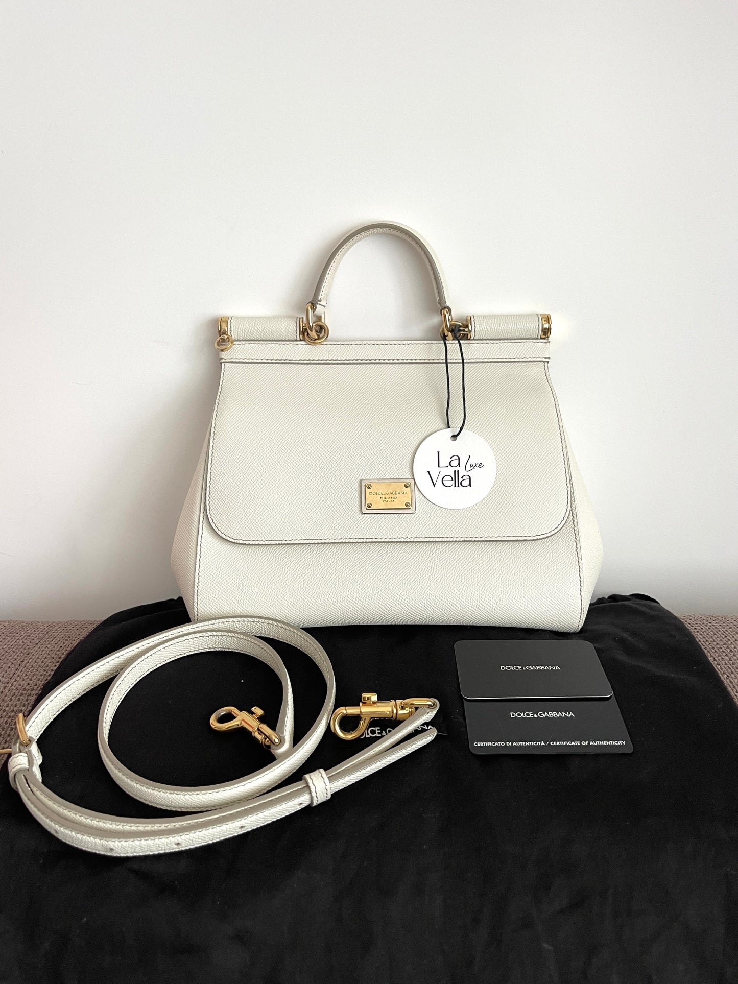 Dolce & Gabbana Medium Sicily Bag White (8369940365372)