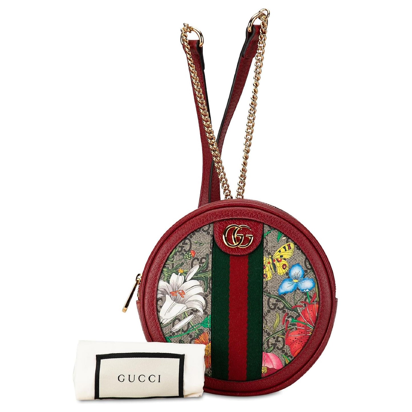 Gucci Ophidia GG Flora Round Mini Brand New (8048978853948)