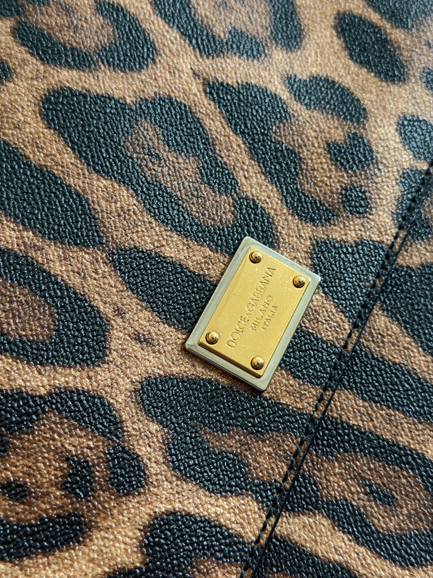 Dolce & Gabbana Miss Sicily Leopard Top Handle Bag 40cm