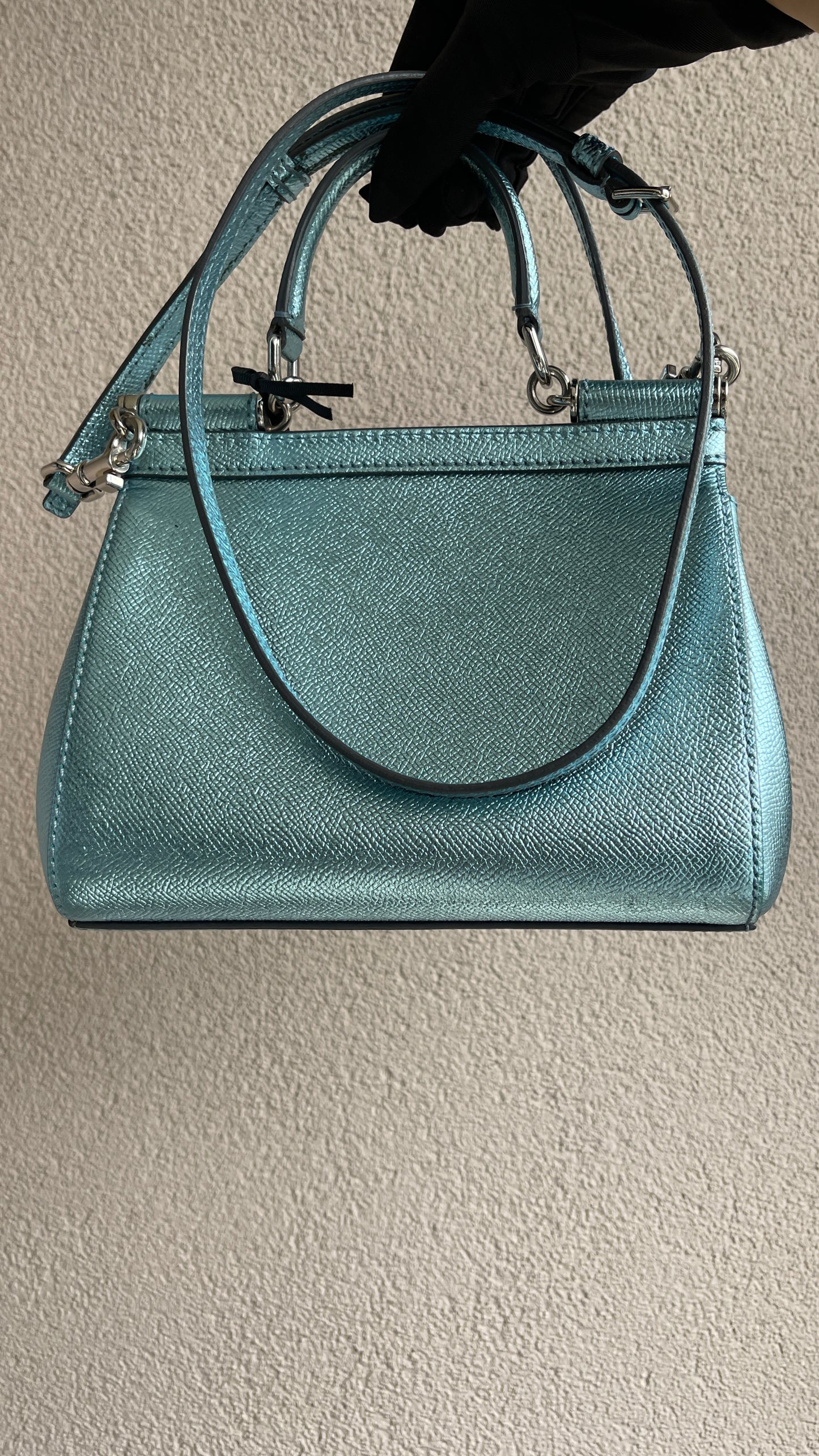 Dolce & Gabbana Mini Sicily Bag – Metallic Blue (8583207485500)