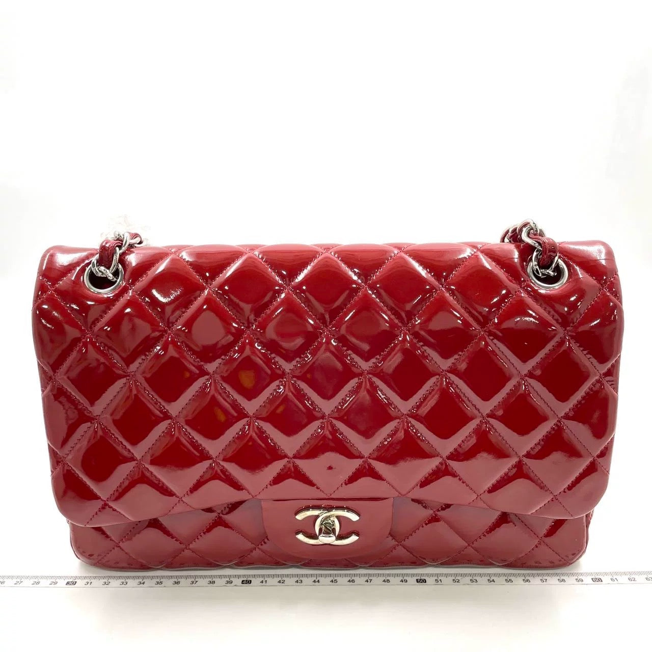 (副本)Chanel Classic Jumbo Flap Bag in Red Patent Leather (7919548760124)