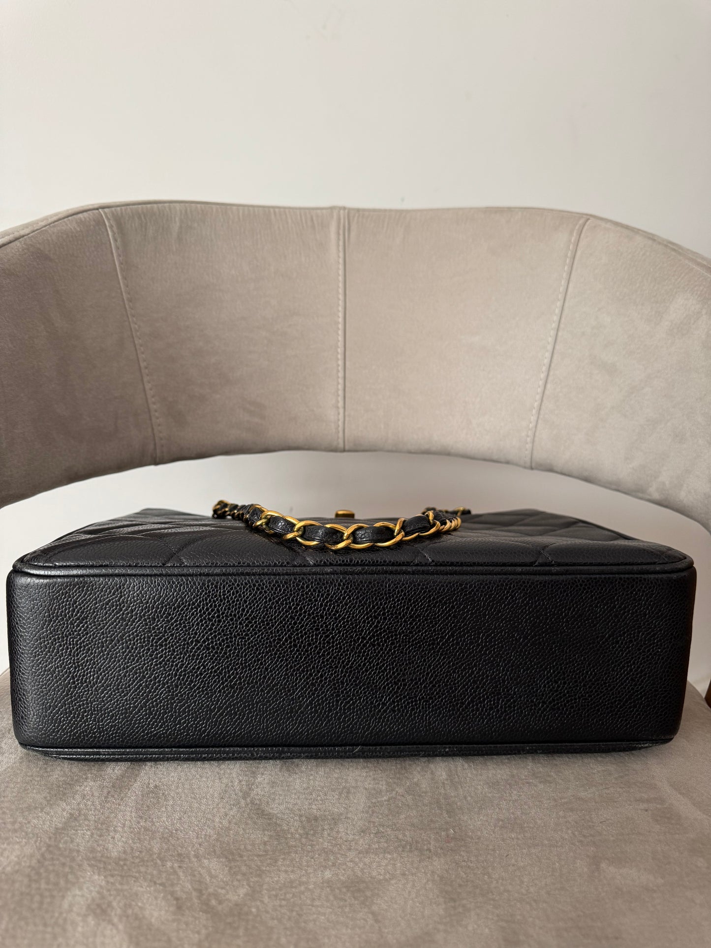 Vintage CHANEL Black Caviar Leather Classic Tote (7933407625276)