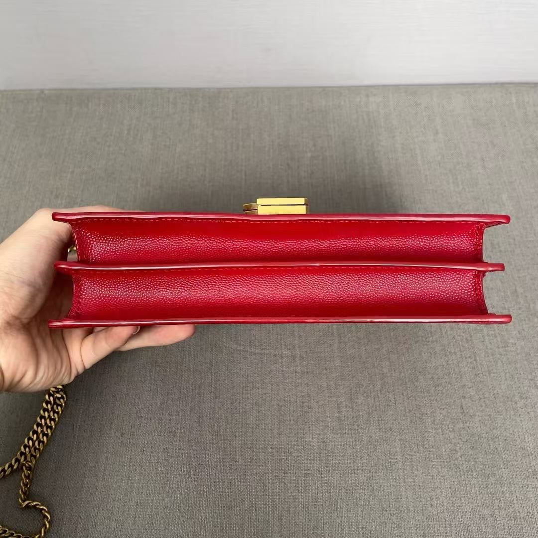 Saint Laurent Kate Chain Wallet in Red Leather - Brand New (7879290191932)