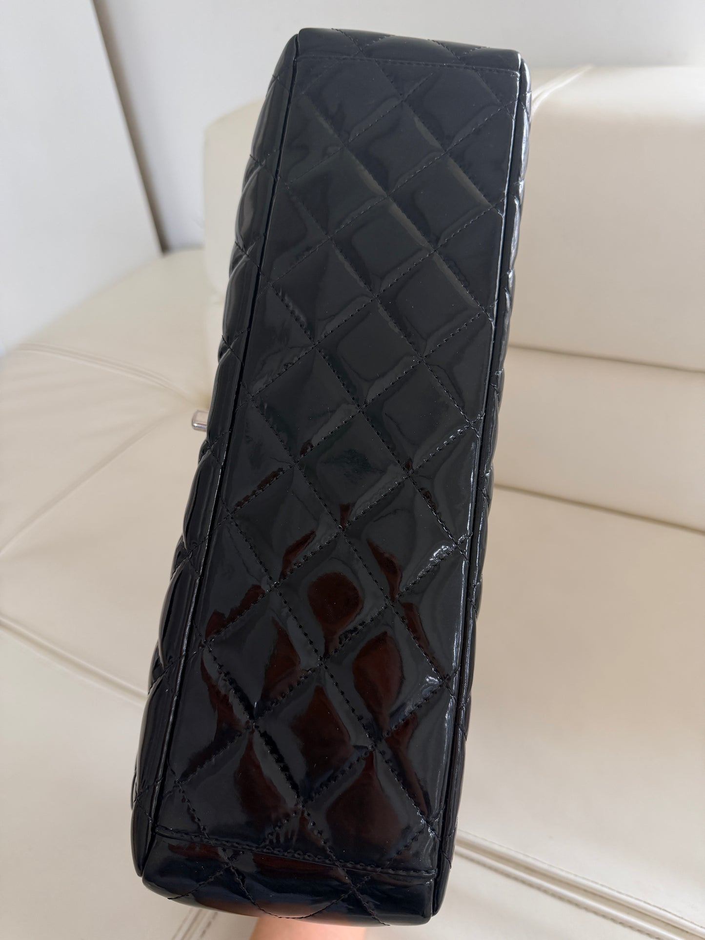 Chanel Classic Flap Jumbo Black Patent Leather