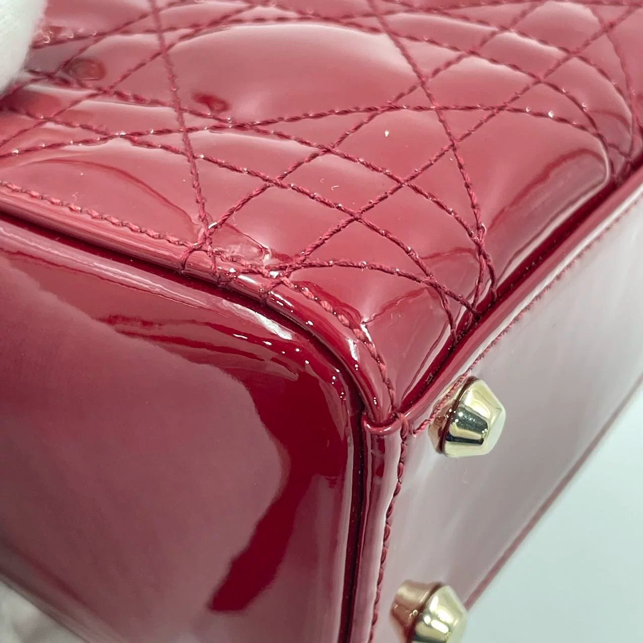 Lady Dior Mini Bag Patent Leather Red (7891262931004)