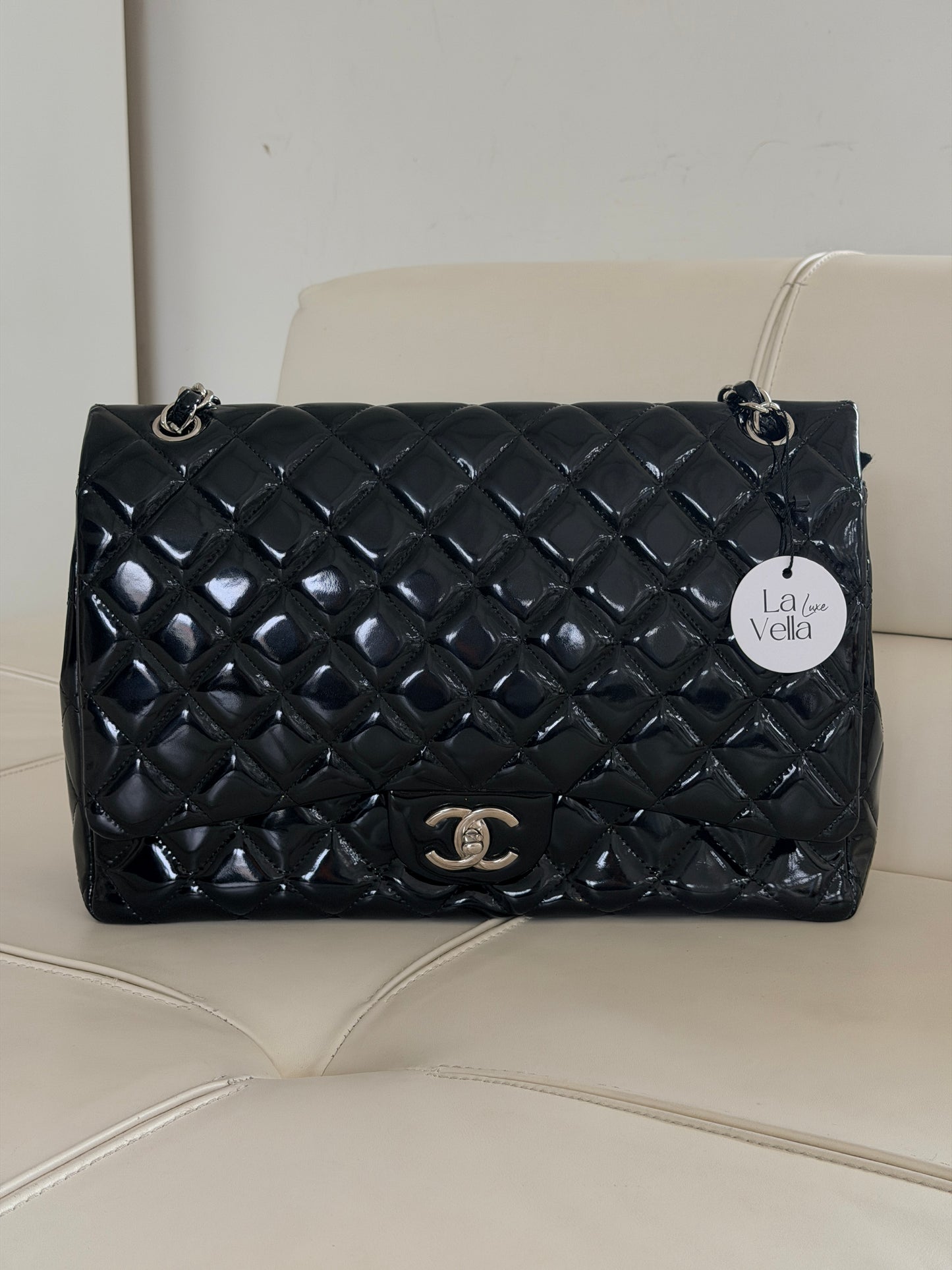 Chanel Classic Flap Jumbo Black Patent Leather