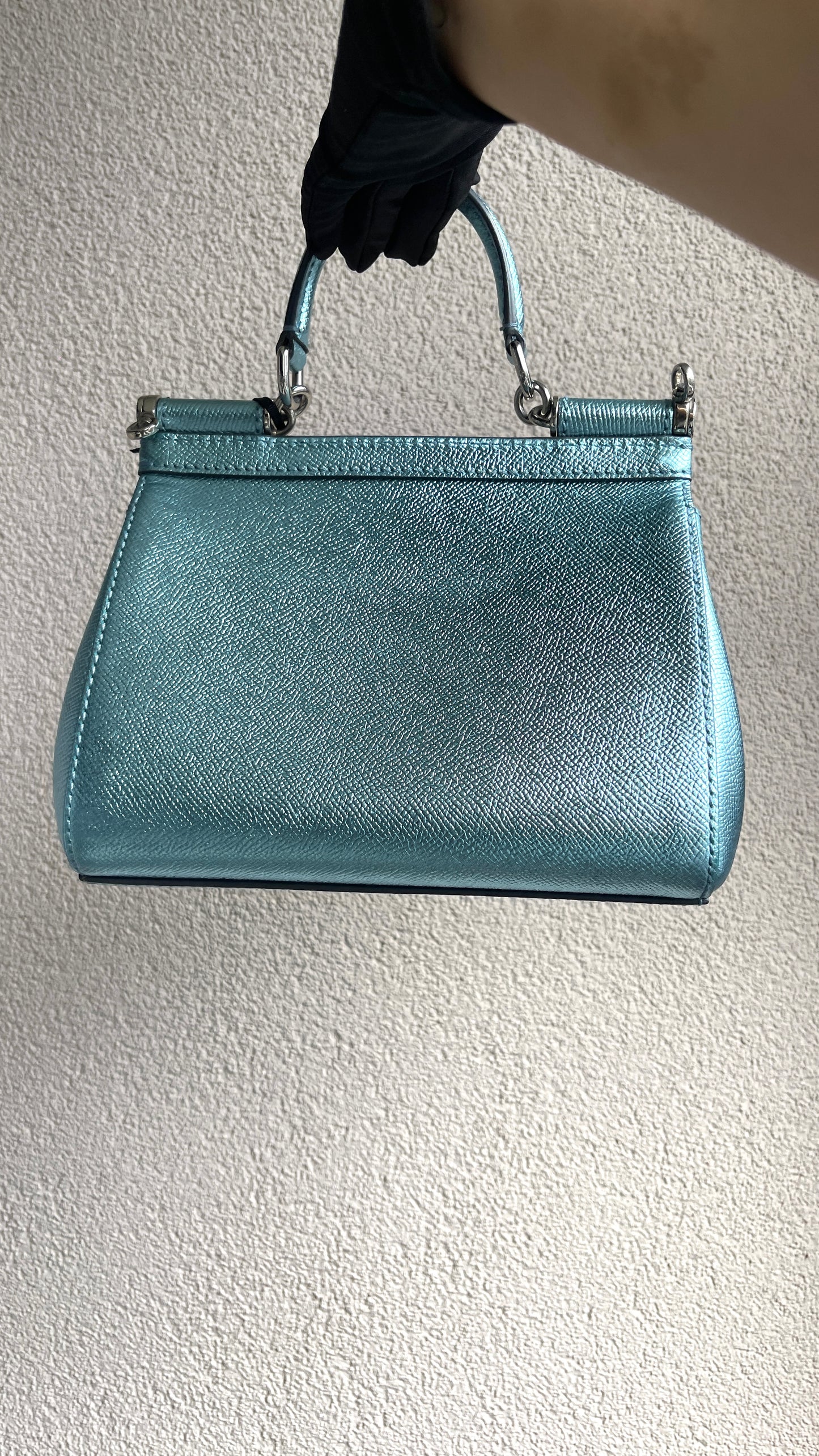Dolce & Gabbana Mini Sicily Bag – Metallic Blue (8583207485500)