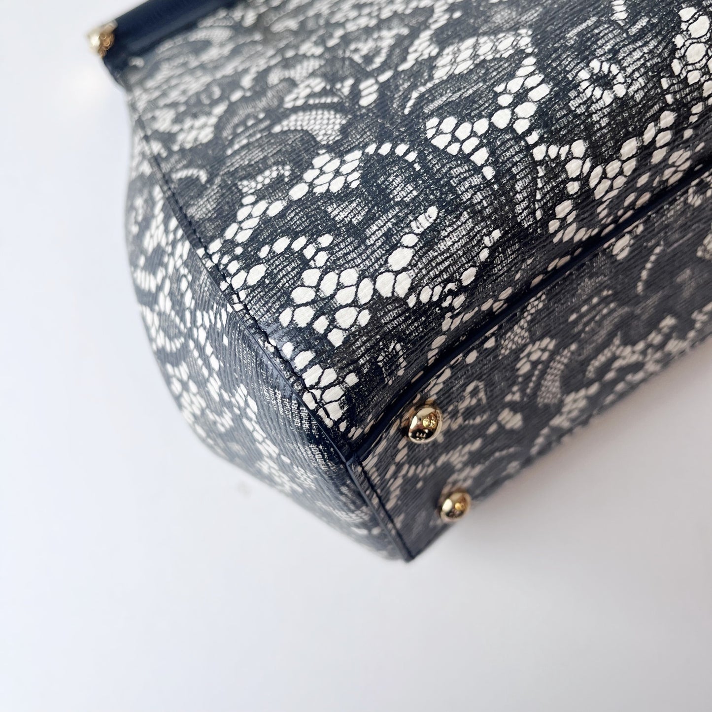 Dolce & Gabbana Miss Sicily Lace Top Handle Bag 26cm (New)