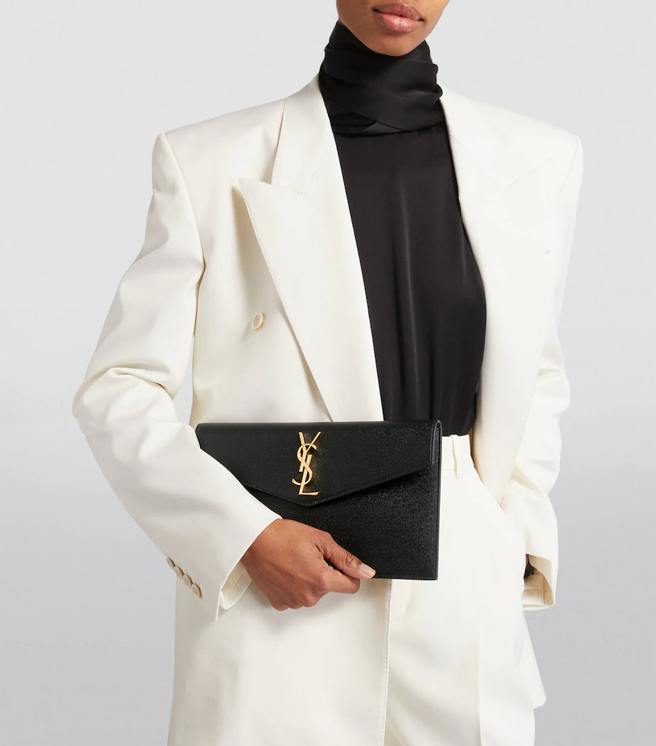 Saint Laurent Uptown Clutch Grain de Poudre Brand New (8047285960764)