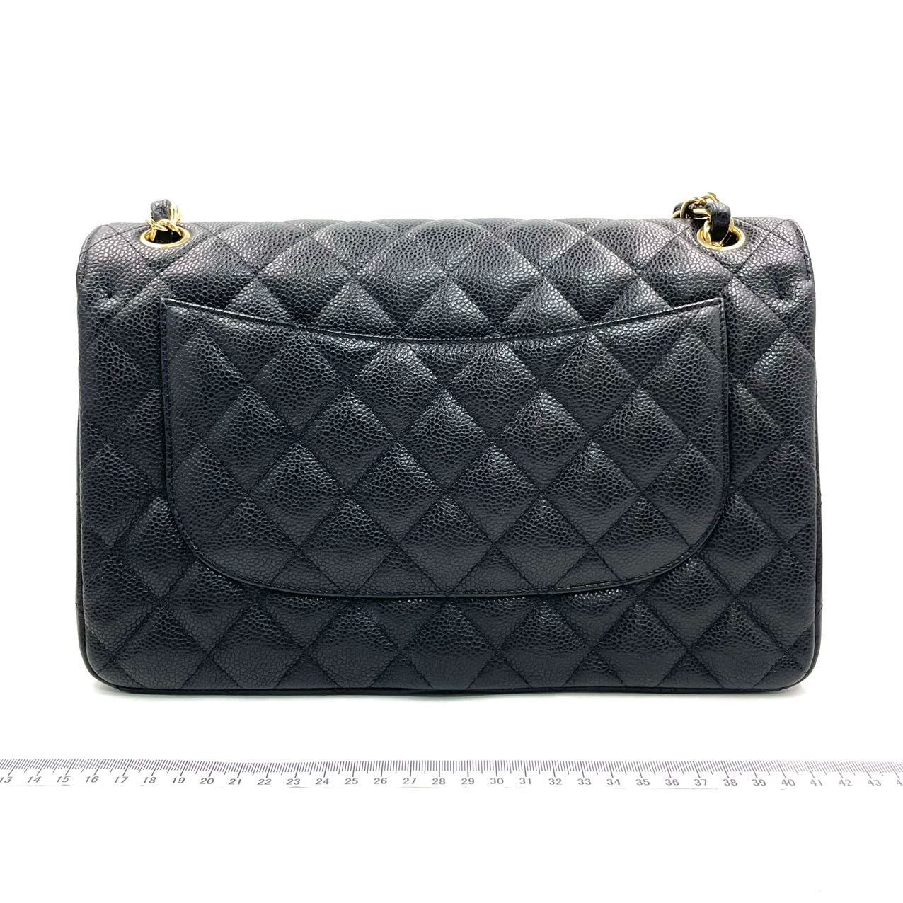 Chanel Classic Jumbo Flap Bag in Black Caviar Leather (7876795170876)