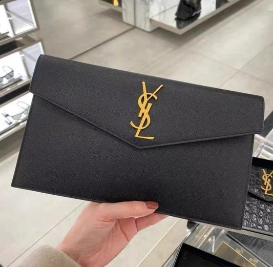Saint Laurent Uptown Clutch Grain de Poudre Brand New (8047285960764)