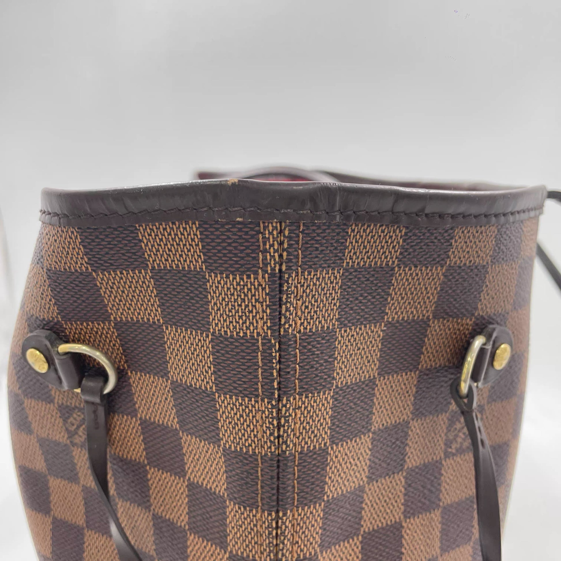 Louis Vuitton Neverfull MM – Damier Ebene Canvas (Red Interior) (8622904737852)