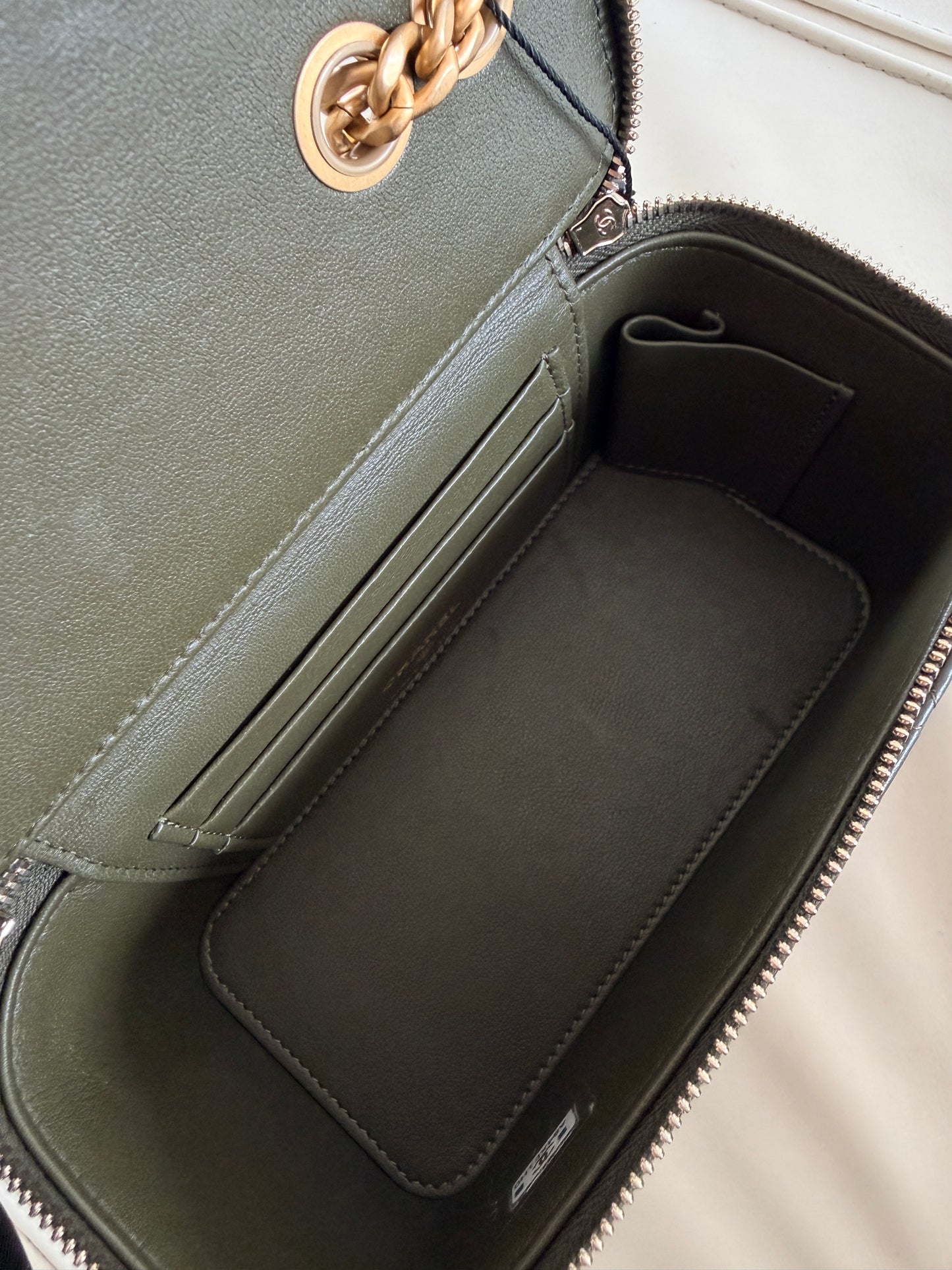 Chanel 23B Quilted Lambskin Vanity Case With Chain