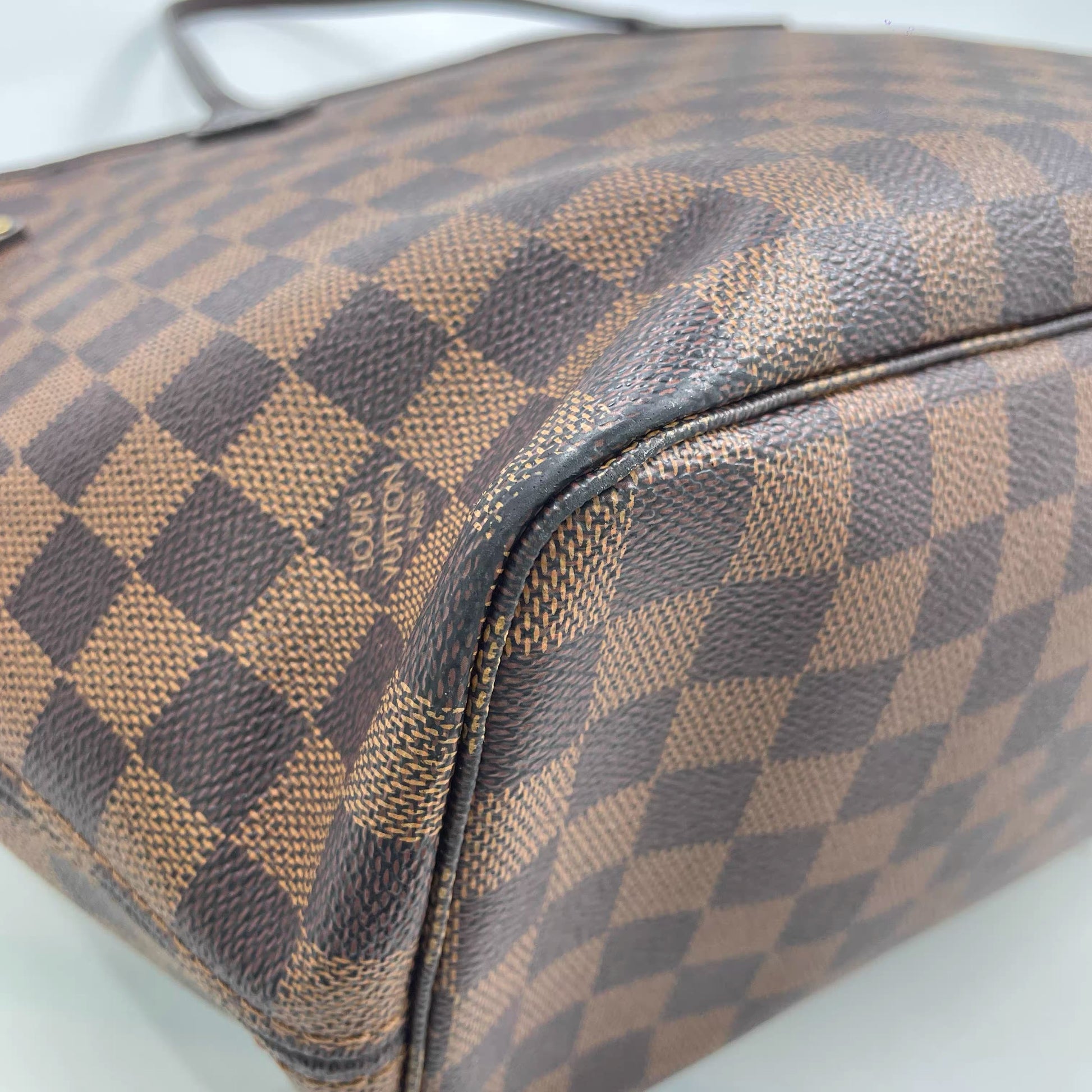 Louis Vuitton Neverfull MM – Damier Ebene Canvas (Red Interior) (8622904737852)