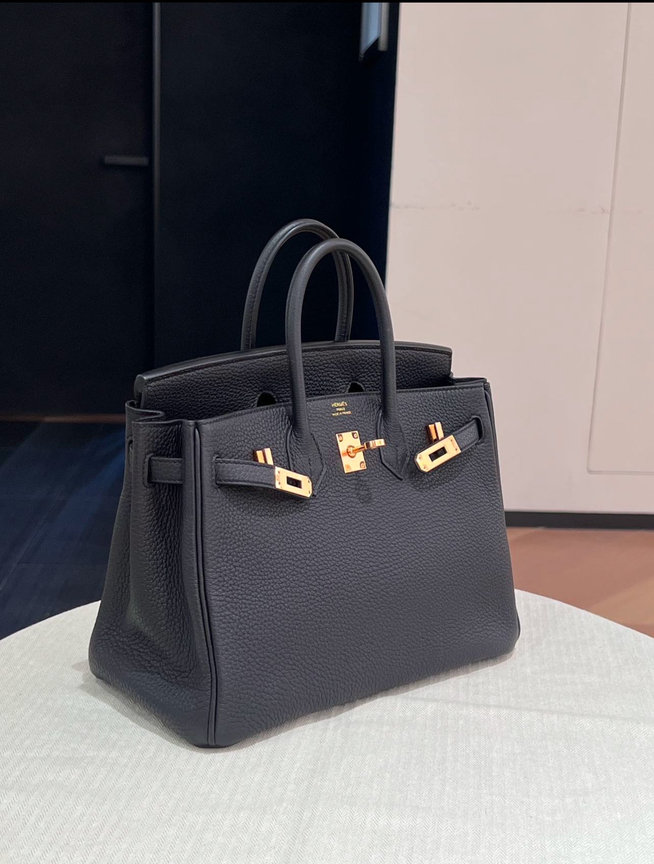 Birkin 25 Black Togo Stamp Z (7882807148604)