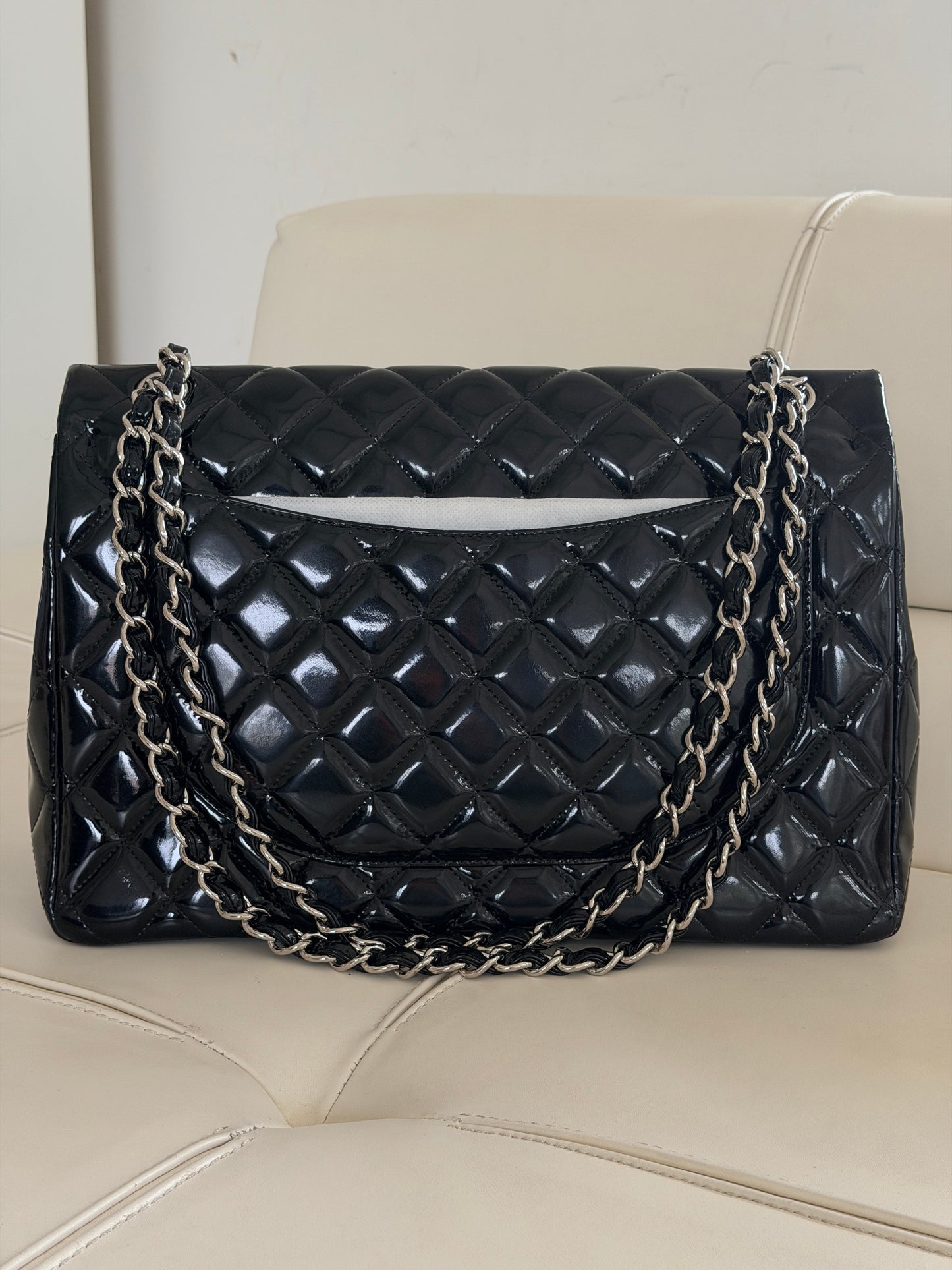 Chanel Classic Flap Jumbo Black Patent Leather