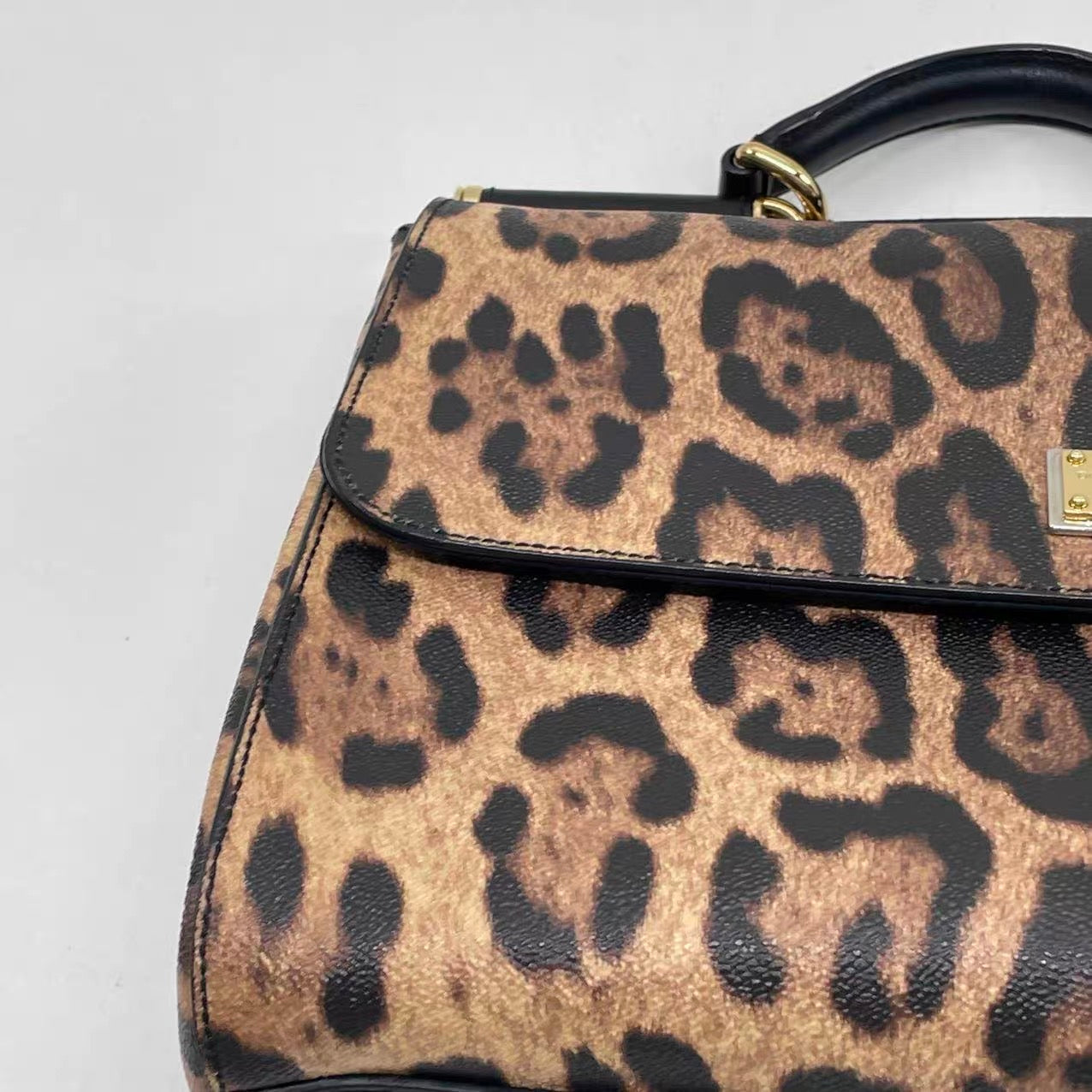 Dolce & Gabbana Miss Sicily Leopard Top Handle Bag 40cm