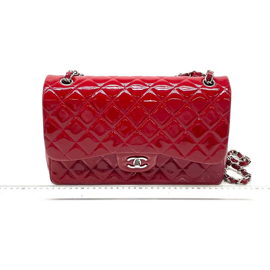 Chanel Classic Jumbo Flap Bag in Red Patent Leather (7876790714428)