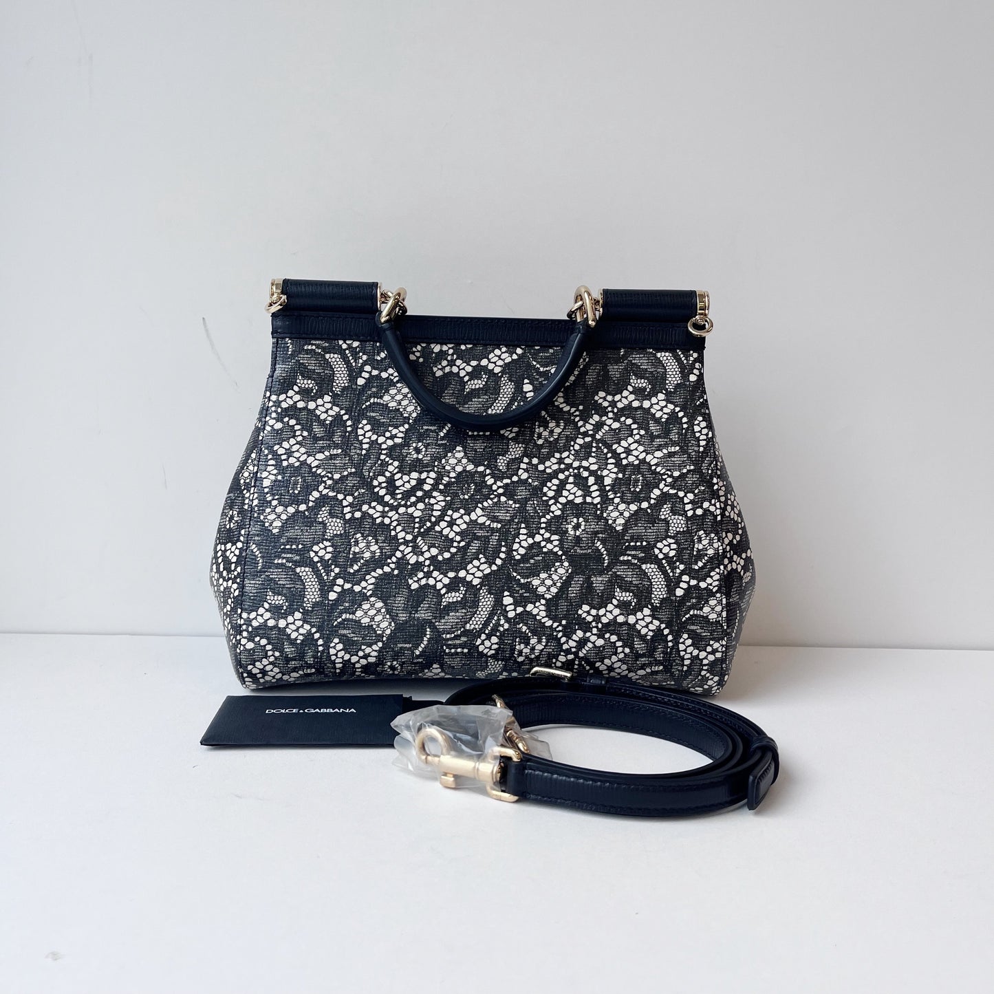 Dolce & Gabbana Miss Sicily Lace Top Handle Bag 26cm (New)
