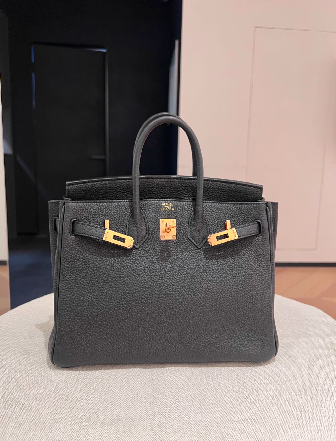 Birkin 25 Black Togo Stamp Z (7882807148604)