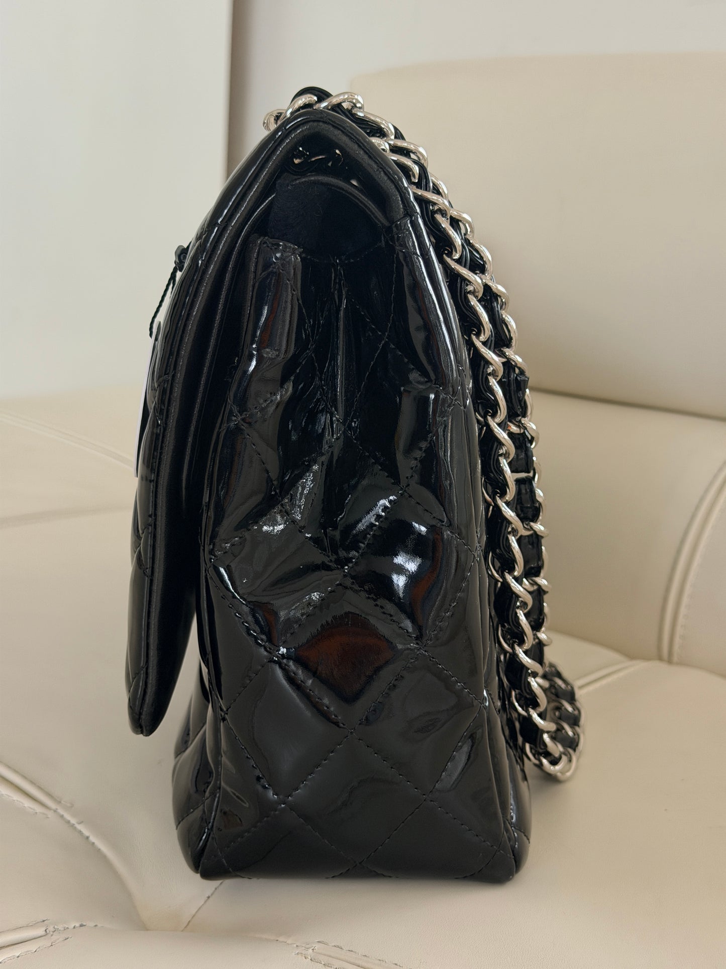 Chanel Classic Flap Jumbo Black Patent Leather