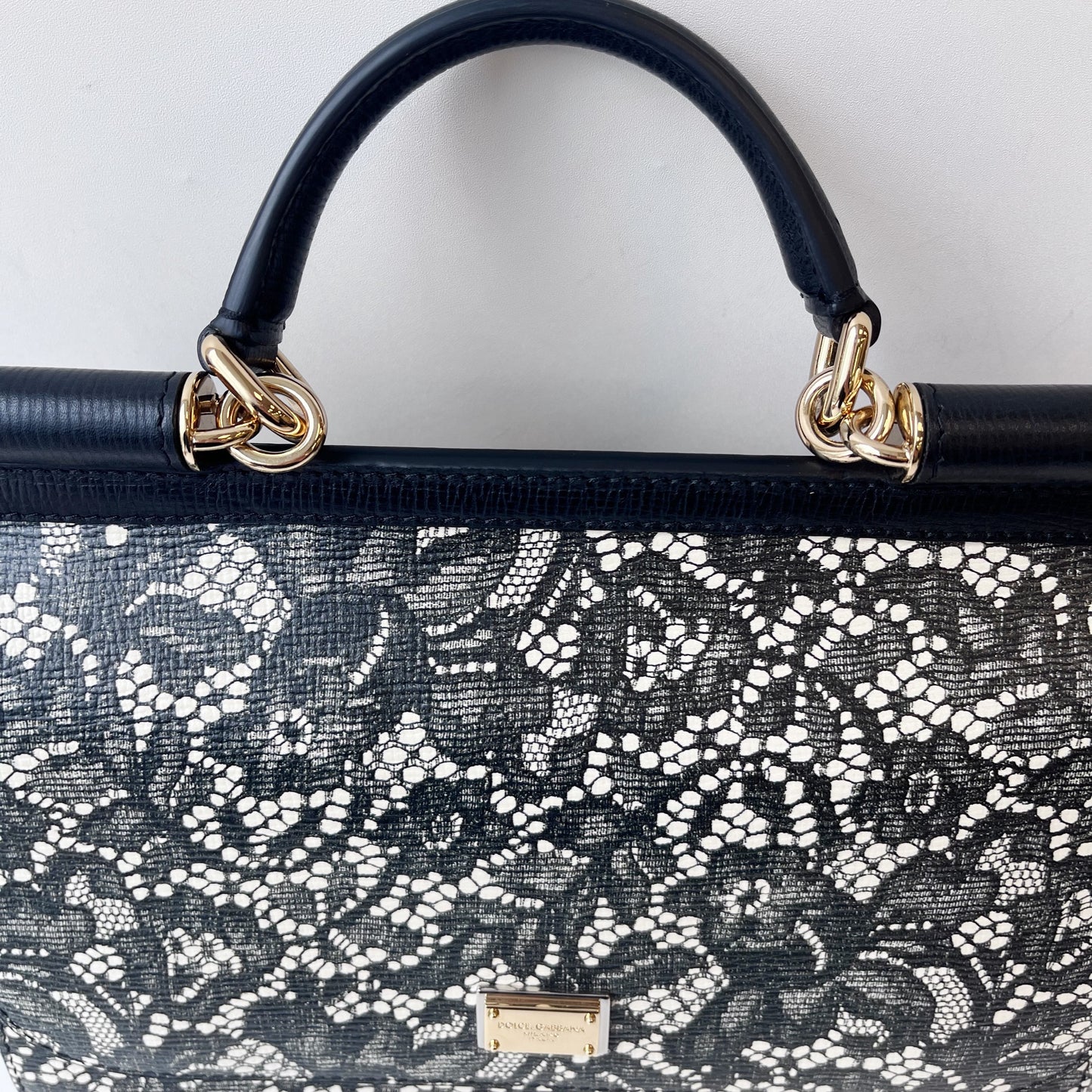 Dolce & Gabbana Miss Sicily Lace Top Handle Bag 26cm (New)