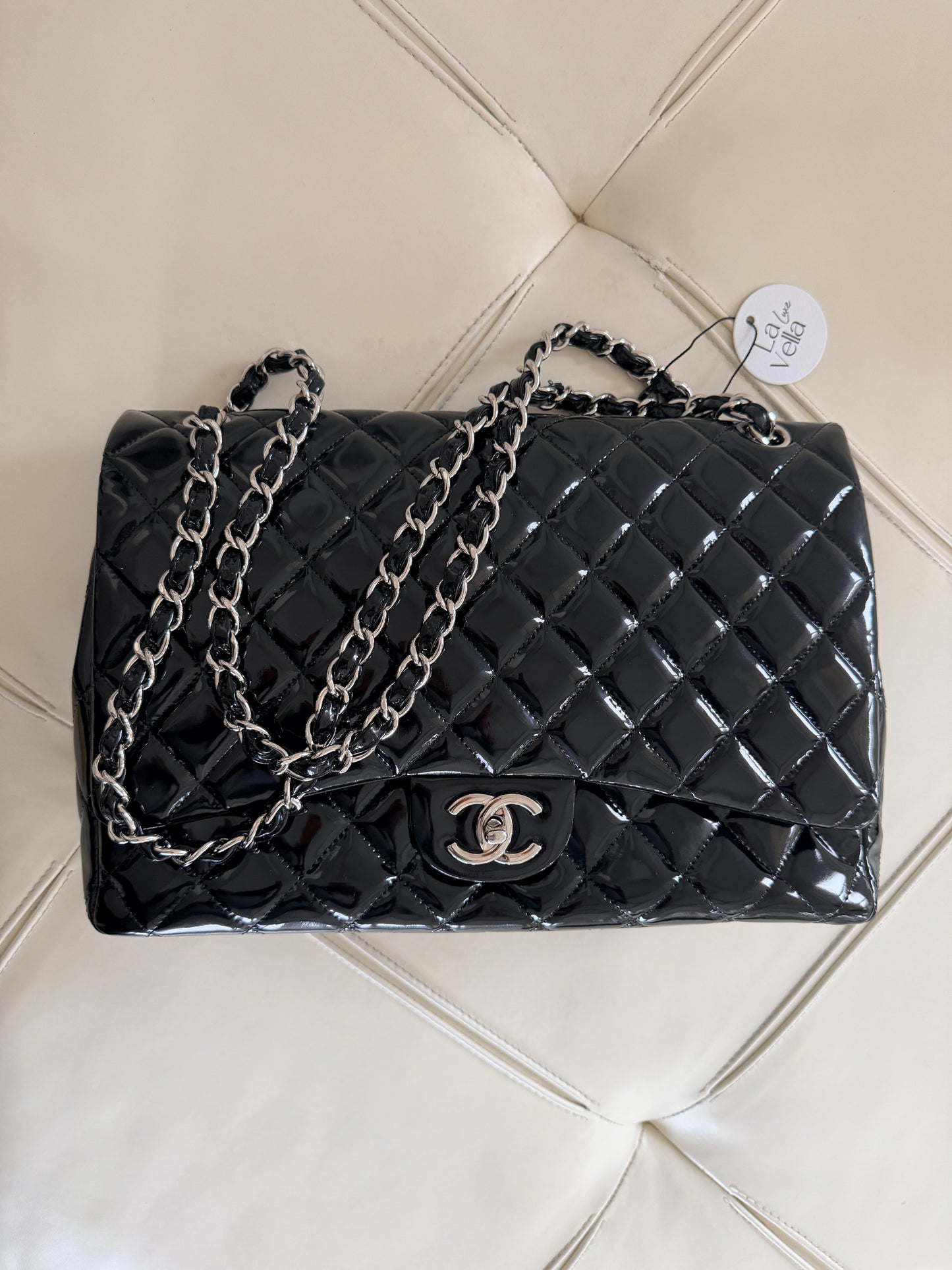 Chanel Classic Flap Jumbo Black Patent Leather