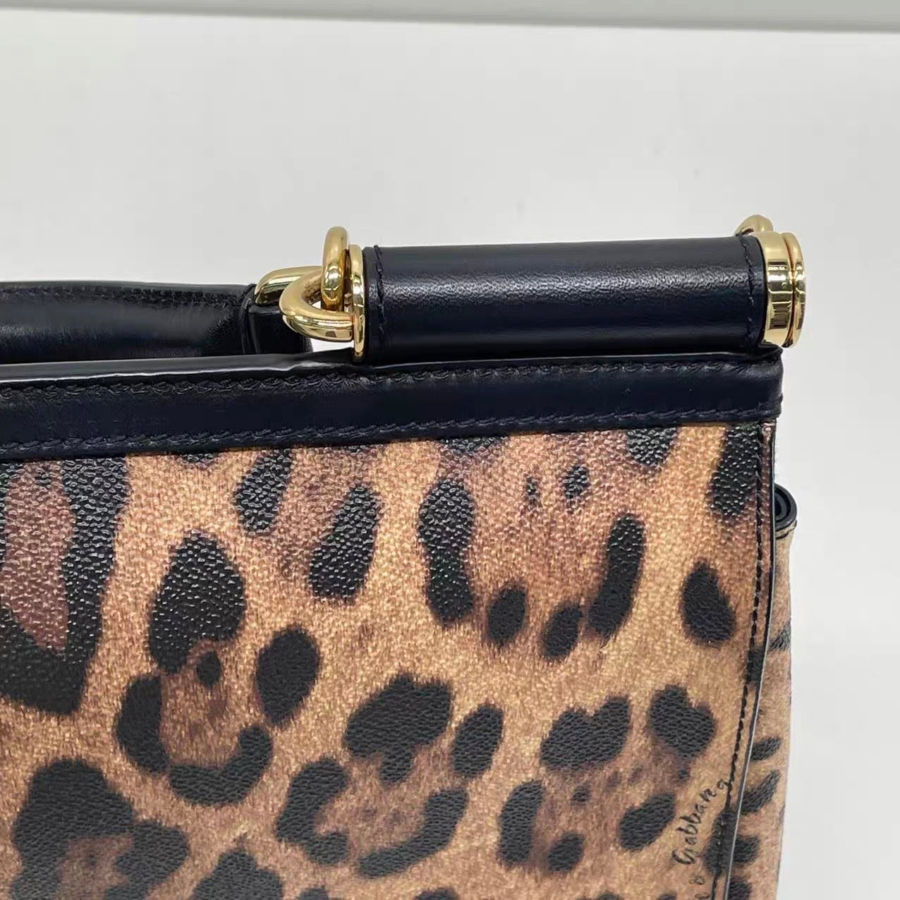 Dolce & Gabbana Miss Sicily Leopard Top Handle Bag 40cm