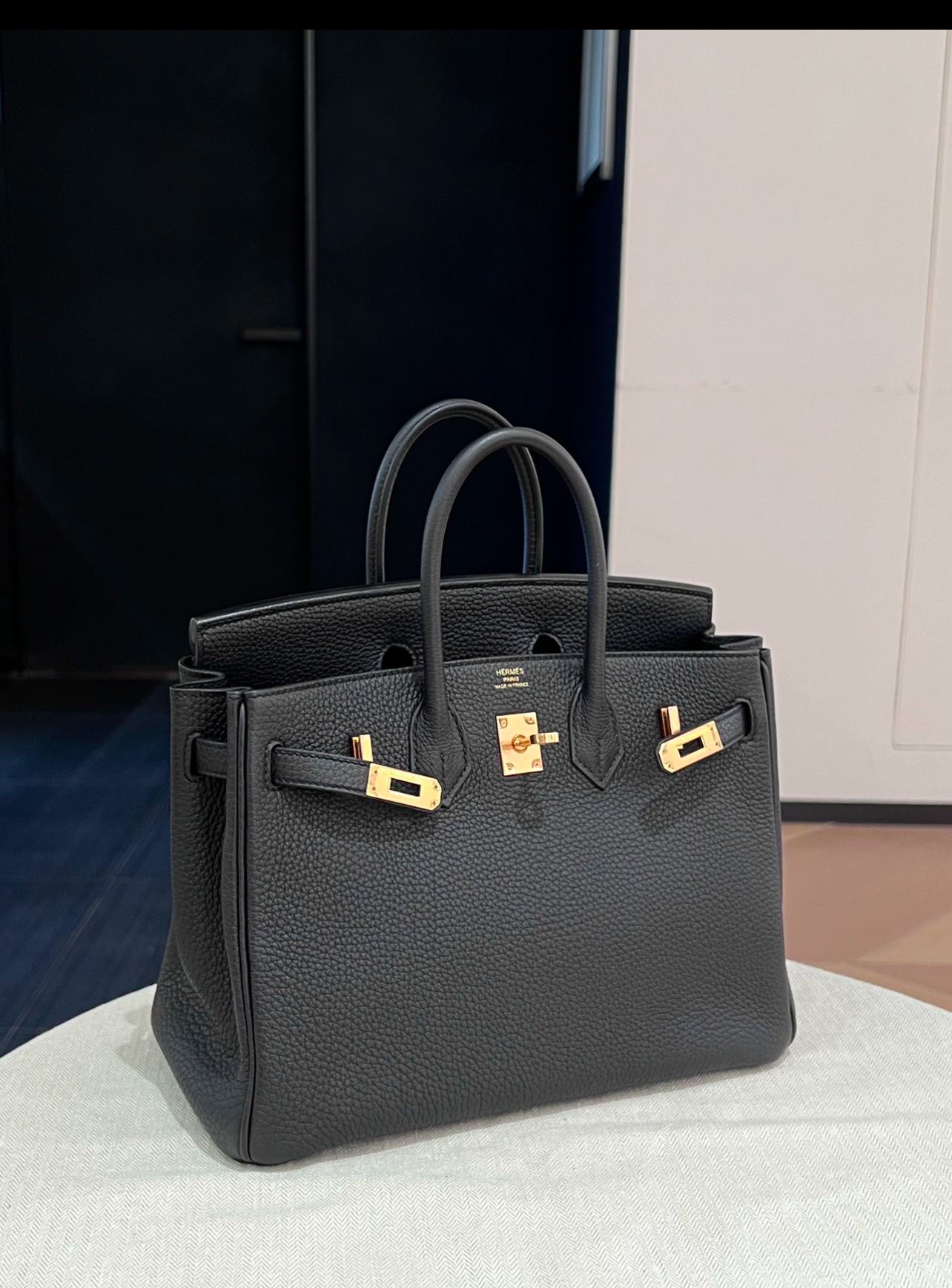 Birkin 25 Black Togo Stamp Z (7882807148604)