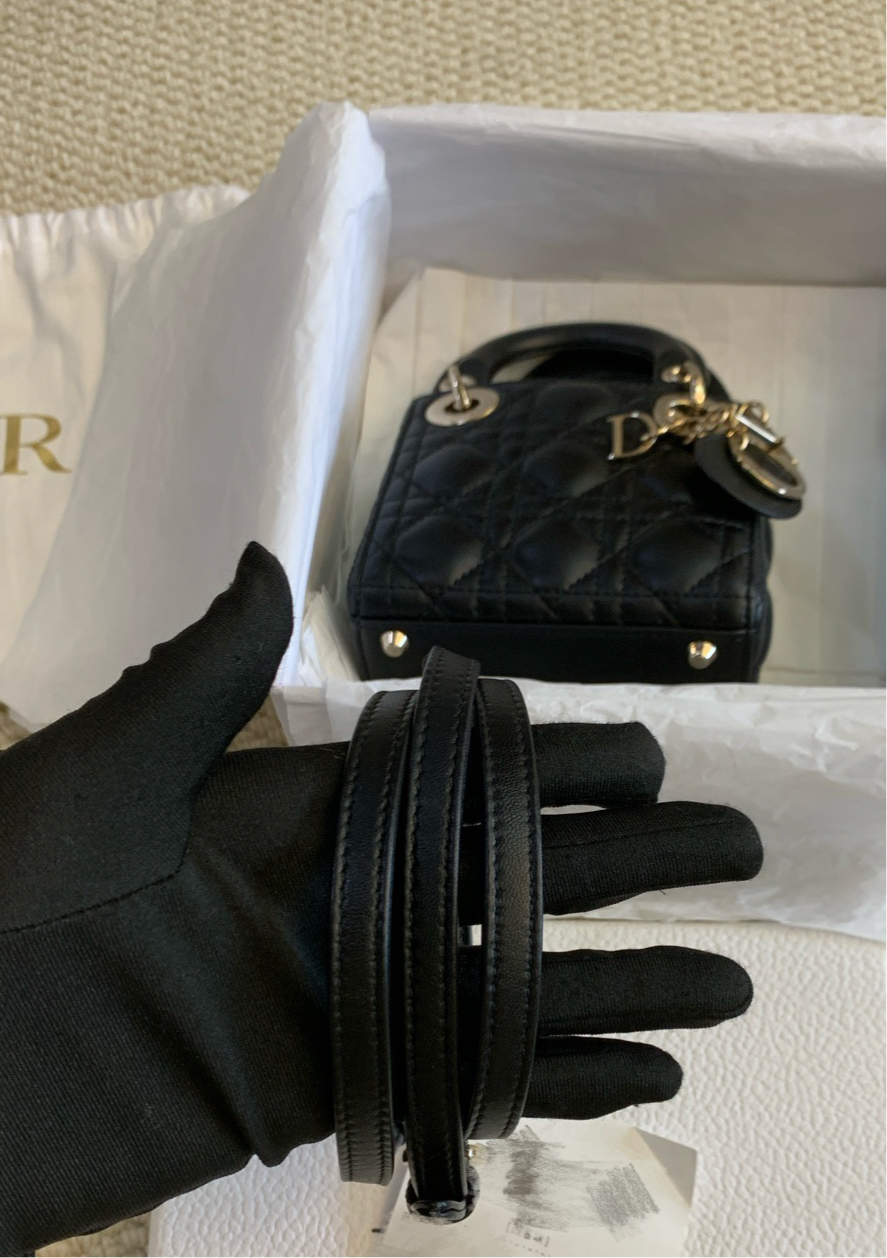 Lady Dior Black Leather Bag (7877580587068)