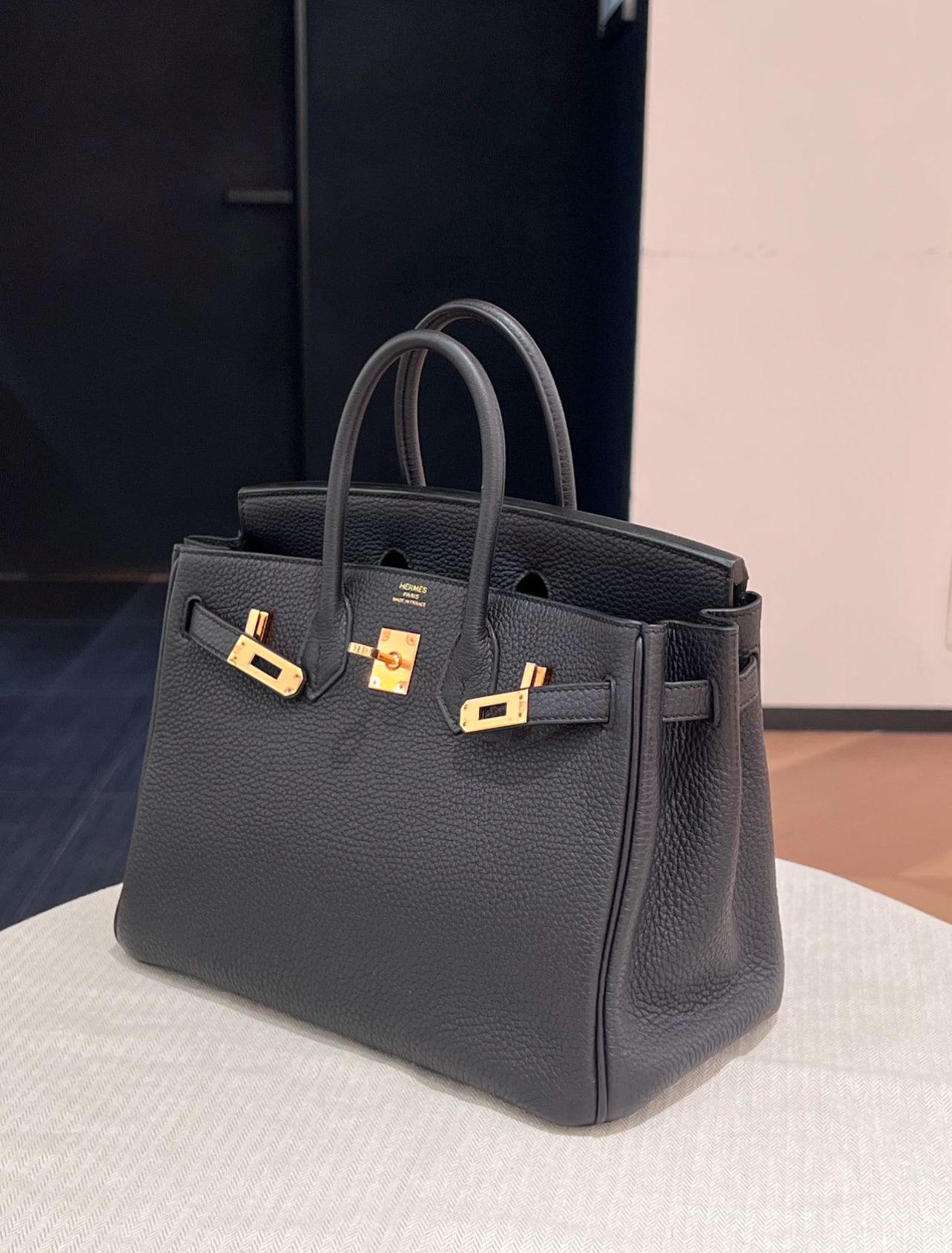 Birkin 25 Black Togo Stamp Z (7882807148604)