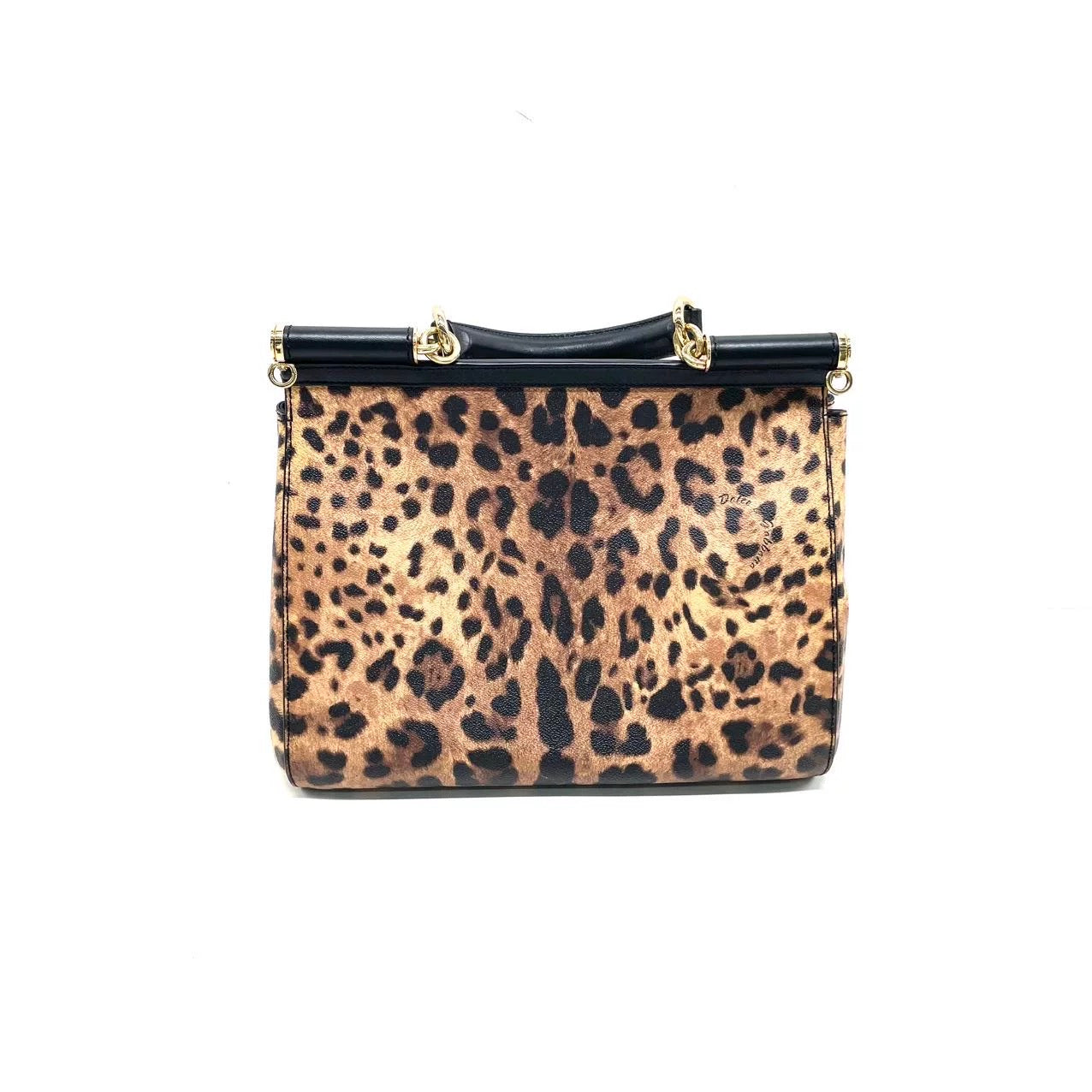 Dolce & Gabbana Miss Sicily Leopard Top Handle Bag 40cm
