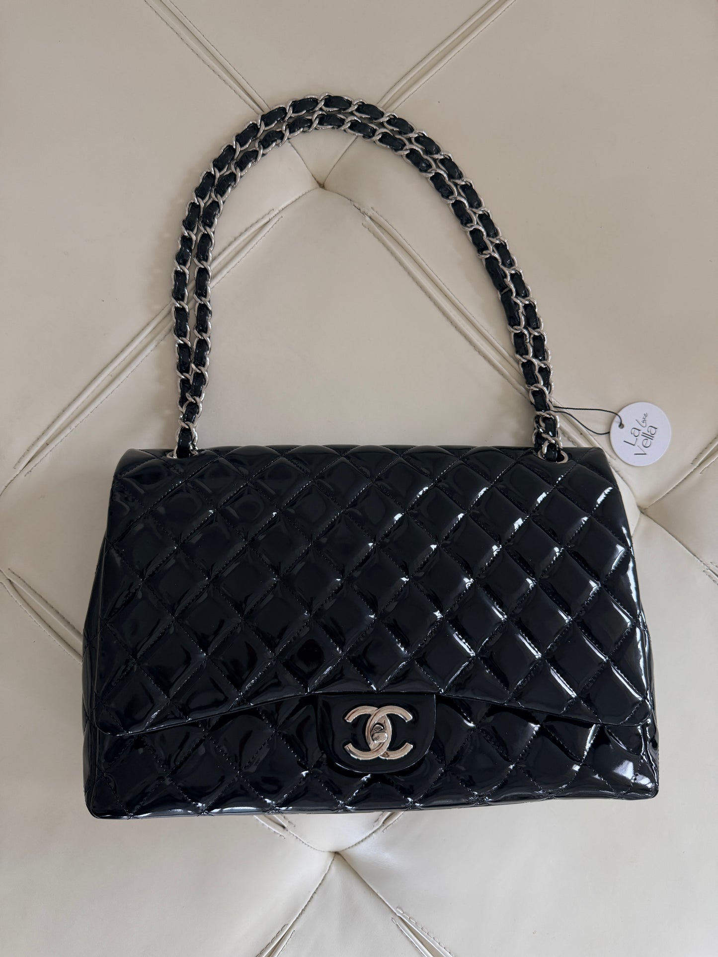 Chanel Classic Flap Jumbo Black Patent Leather